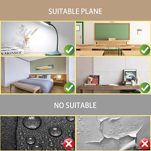 Miniatura 4 de Tablones de anuncios para paredes, tableros de corcho con 50 alfileres, 6 x 3.9 x 0.5 pulgadas con 6 unidades para dormitoriosoficinashogarescuela,