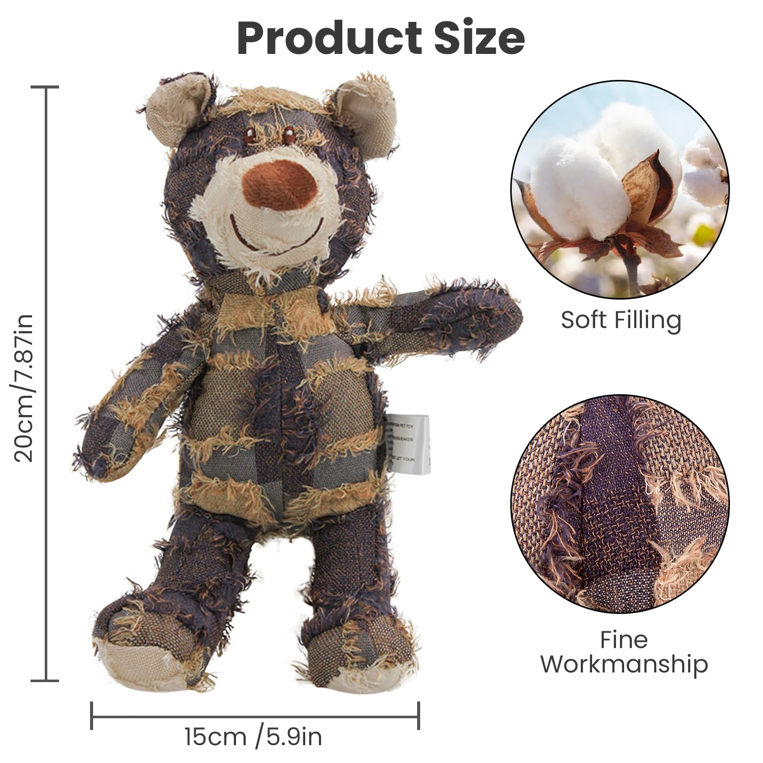 Onperpoe Indestructible Robust Bear Dog Toys, Dog Companion for Heavy Chewers Dogs Toy Indestructible - Image 2