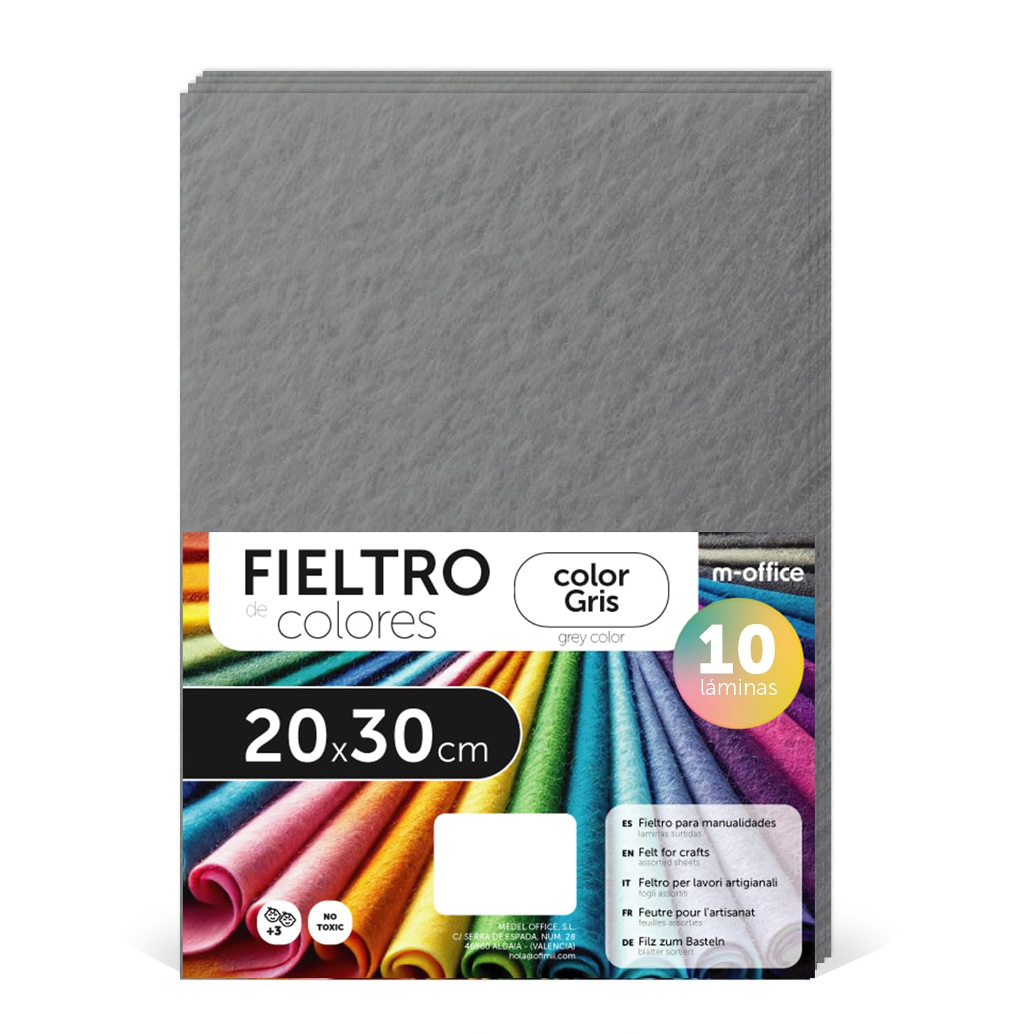 Fieltro para Manualidades, Fieltro de Colores, Suave y Flexible, Material para Costura, Telas Patchwork, Ideal para proyectos DIY, artesanía o decoración, 20x30cm - m-office (rojo, 10 uds) — view 110