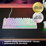 SteelSeries Apex 3 TKL White RGB Gaming Keyboard — Tenkeyless Compact Form Factor — 8-Zone RGB Illumination — Water and Dust Resistant — Whisper-Quiet Gaming Switch