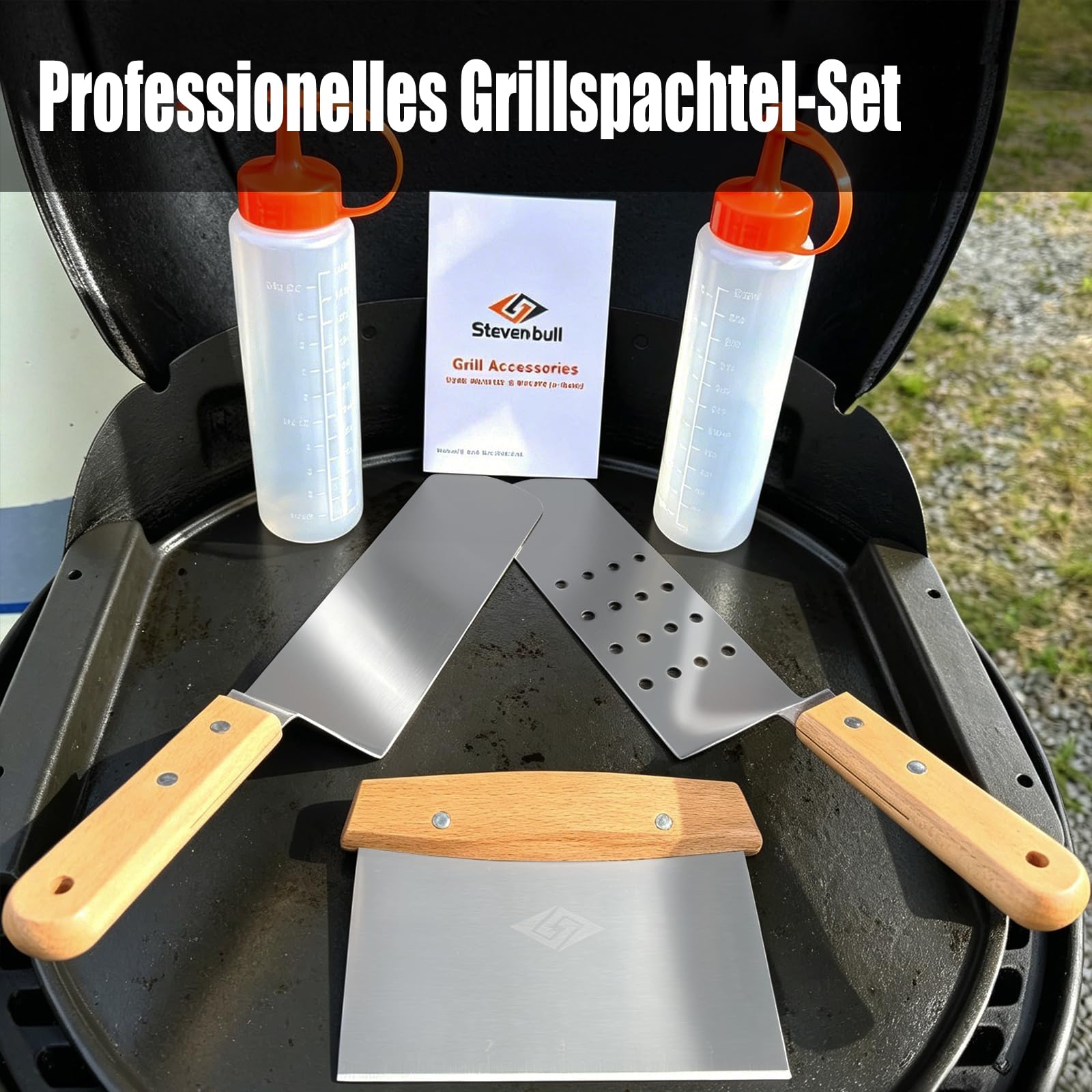 Plancha Plancha zestaw szpachelek do grilla, zestaw sztućców do grilla ze stali nierdzewnej, akcesoria Plancha do płyty grillowej Plancha, prezent dla mężczyzn