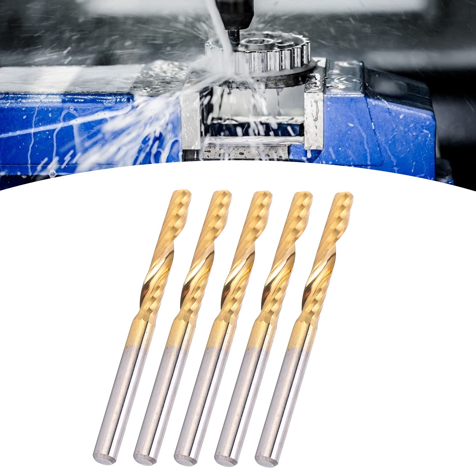 5 Pezzi Fresa in Acciaio ad Alta Velocità a Scanalatura Singola Punta a Spirale CNC per Metalli Non Ferrosi 4 mm x 25 mm x 50 mm Punte per Incisione CNC per Lavorazione di