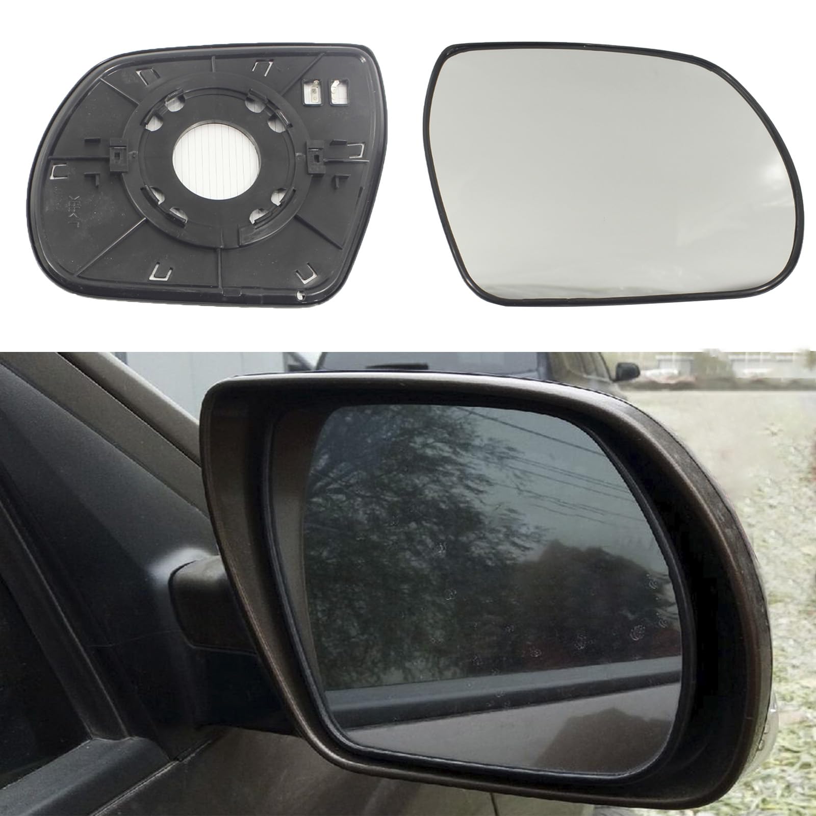 yinmeichun Wing Mirror Glass for Hyundai Santa Fe 2010-2012, Car Side Rearview Mirror Lenses, Rearview Side Mirror Glass Lens reversing lens Exterior Mirror Glass,Right
