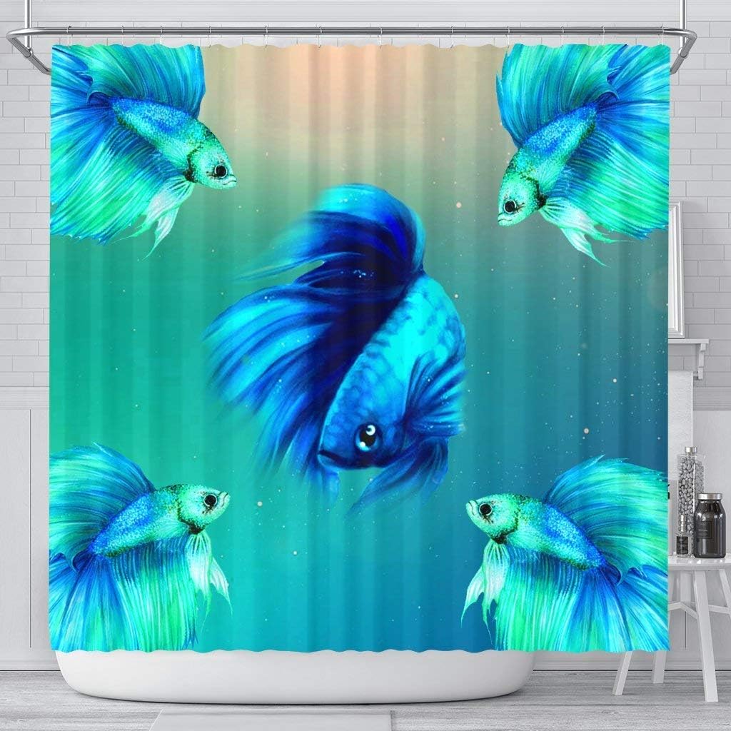 Betta Fish Print Shower Curtains