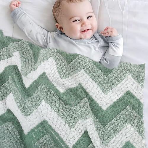 Miniatura 2 de HOMRITAR Manta de bebé para niños y niñas, manta de forro polar suave y esponjosa, cálida y cómoda, reversible, decoración bohemia con patrón de