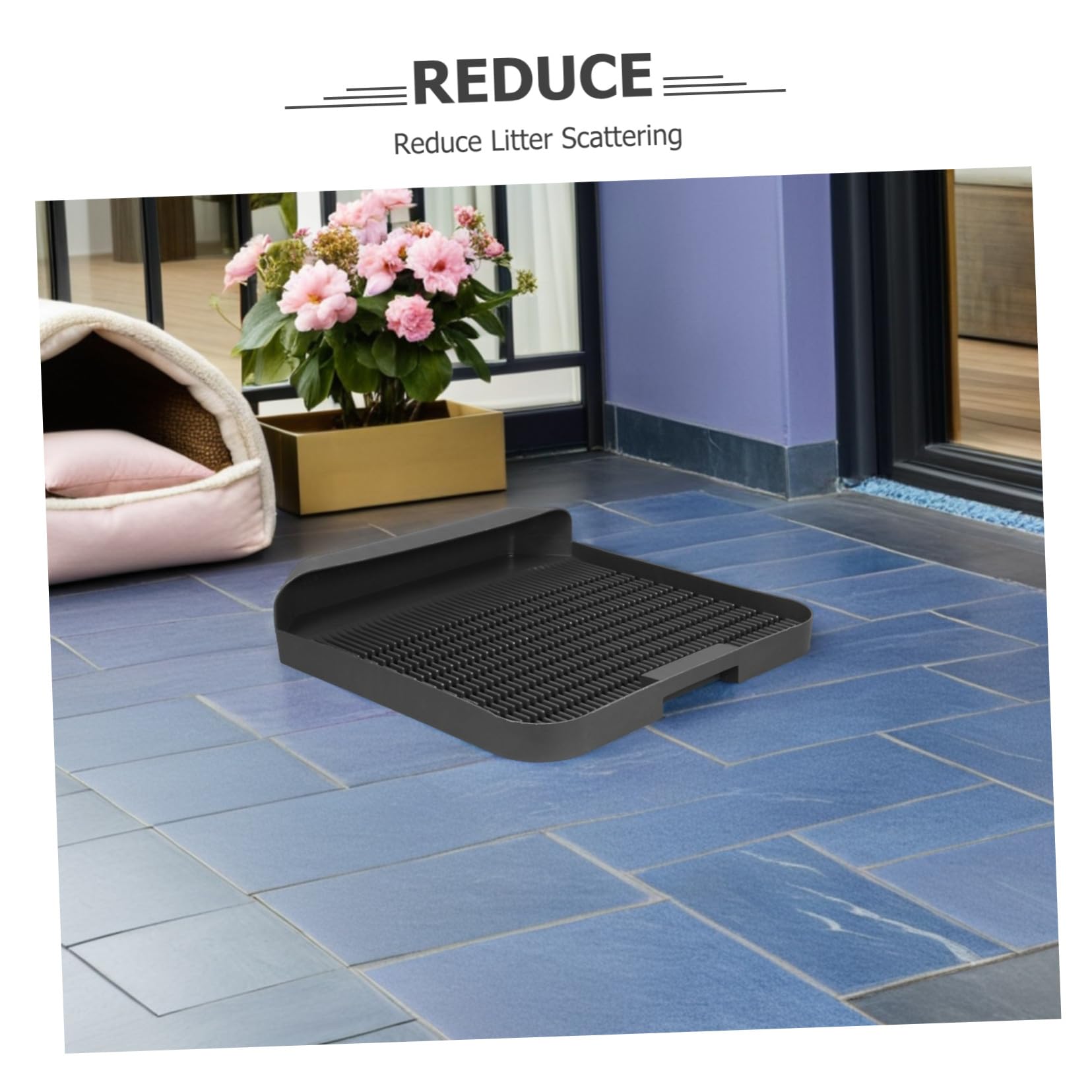 Alfombrilla para Arenero de Gato Antideslizante y Resistente al Agua Bandeja de Plástico para Control de Fácil de Limpiar y Proteger