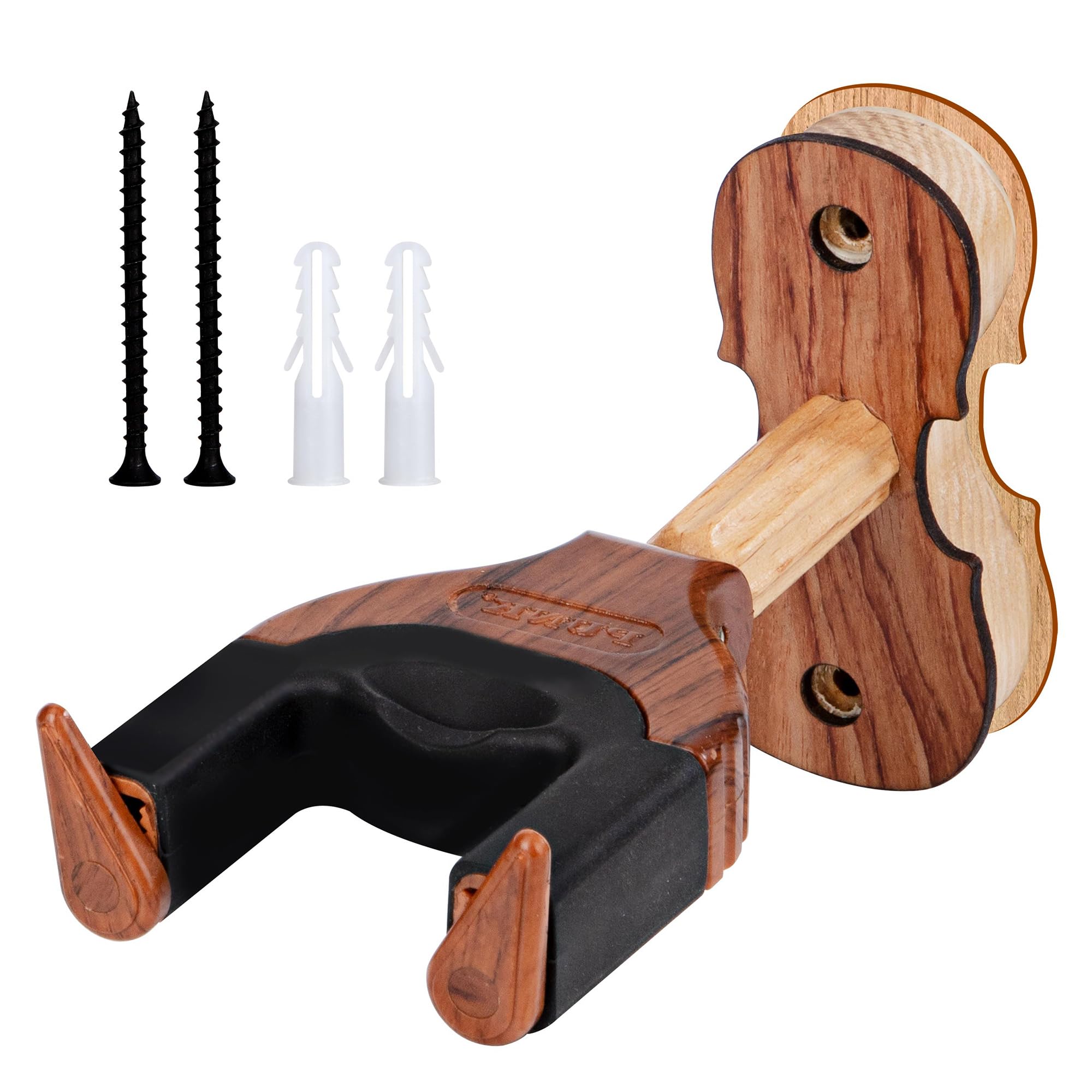 Soporte de Pared para Violín, Gancho de Montaje en Pared con Bloqueo Automático Base Madera Durable, Colgar en la Pared Ukelele o Mandolina para Casa y El Estudio