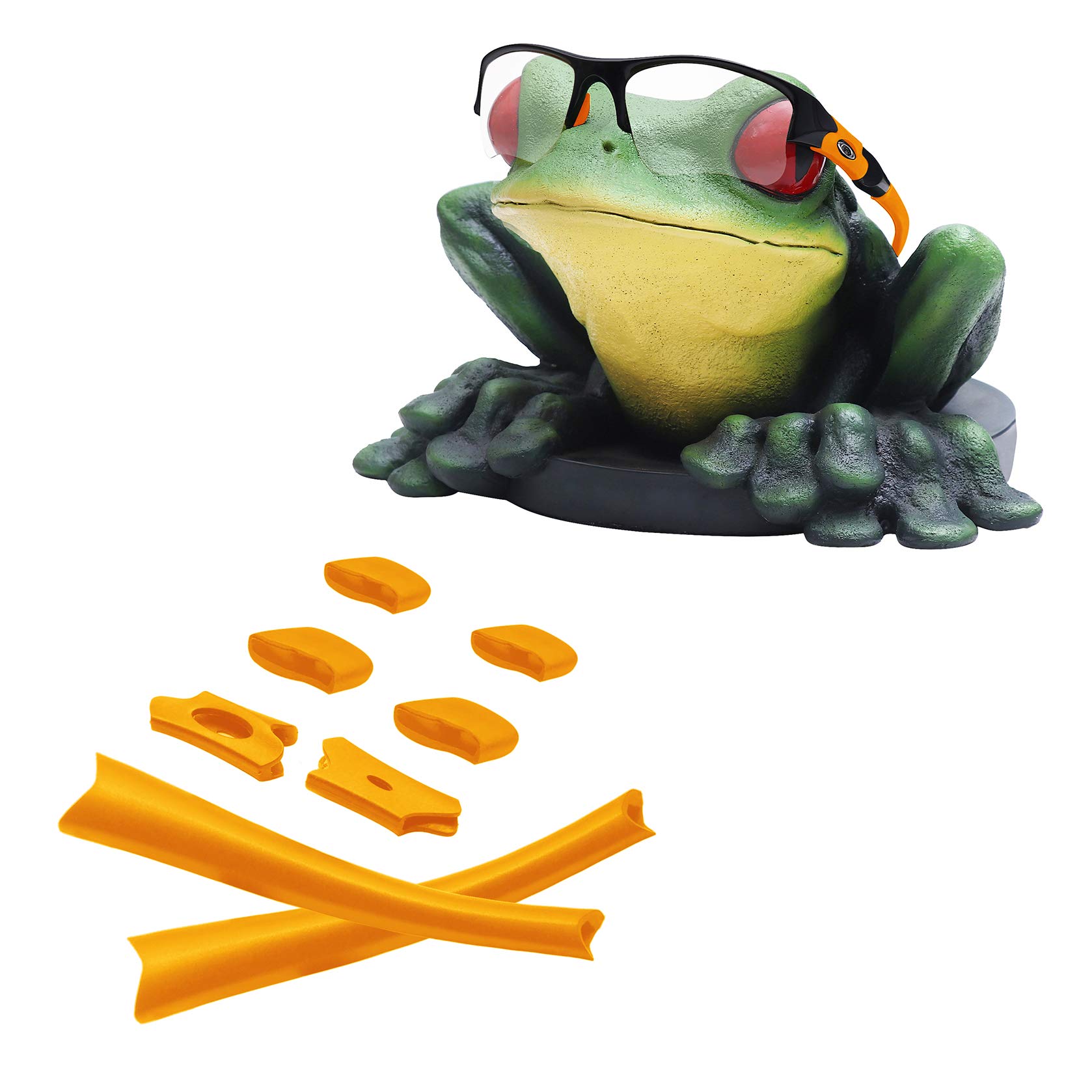 Acefrog Men's Orange Replacet Replacet Lenses/Earsocks Nose Piece For Oakley Flak Jacket/Flak Jacket Xlj Sunglasses