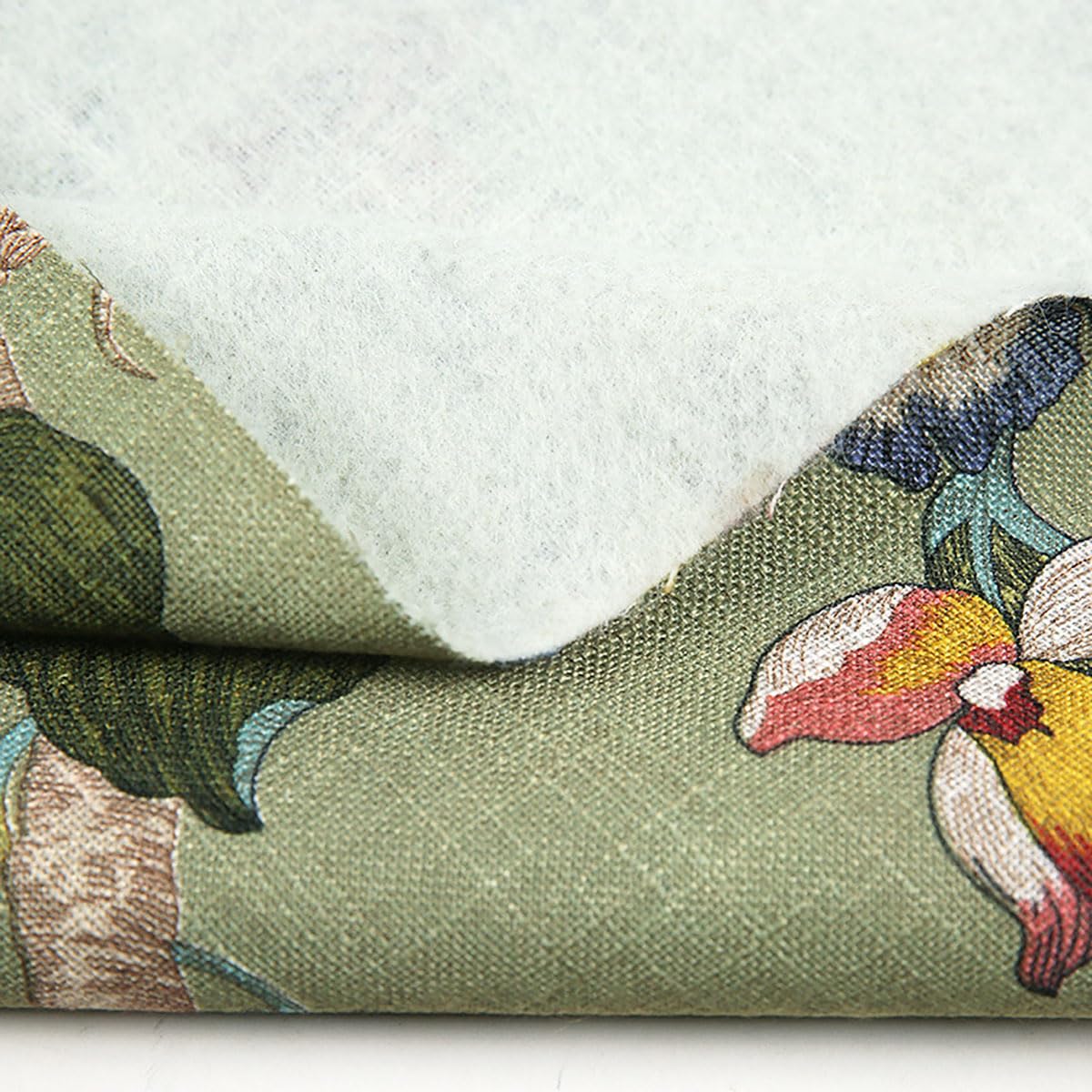 300 x 148cm Leinenstoff Bedruckt Meterware, Bezugsstoff Möbelstoff Blumen Vogelmotiv, Vintage Stoffe Zum Nähen mit Muster, Dekostoff Leinen Motivstoffe für Sofa, Vorhang, DIY Basteln