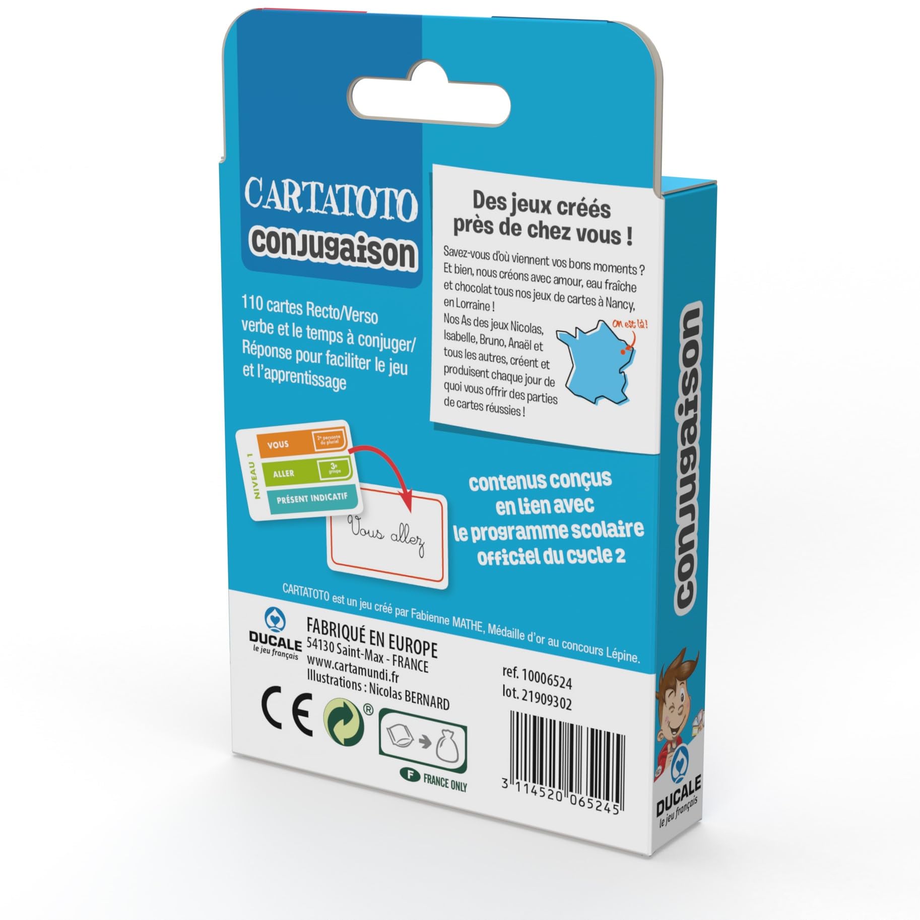 Jeu De Cartes Éducatif Cartatoto Conjugaison - Dès 5 Ans - 110 Cartes