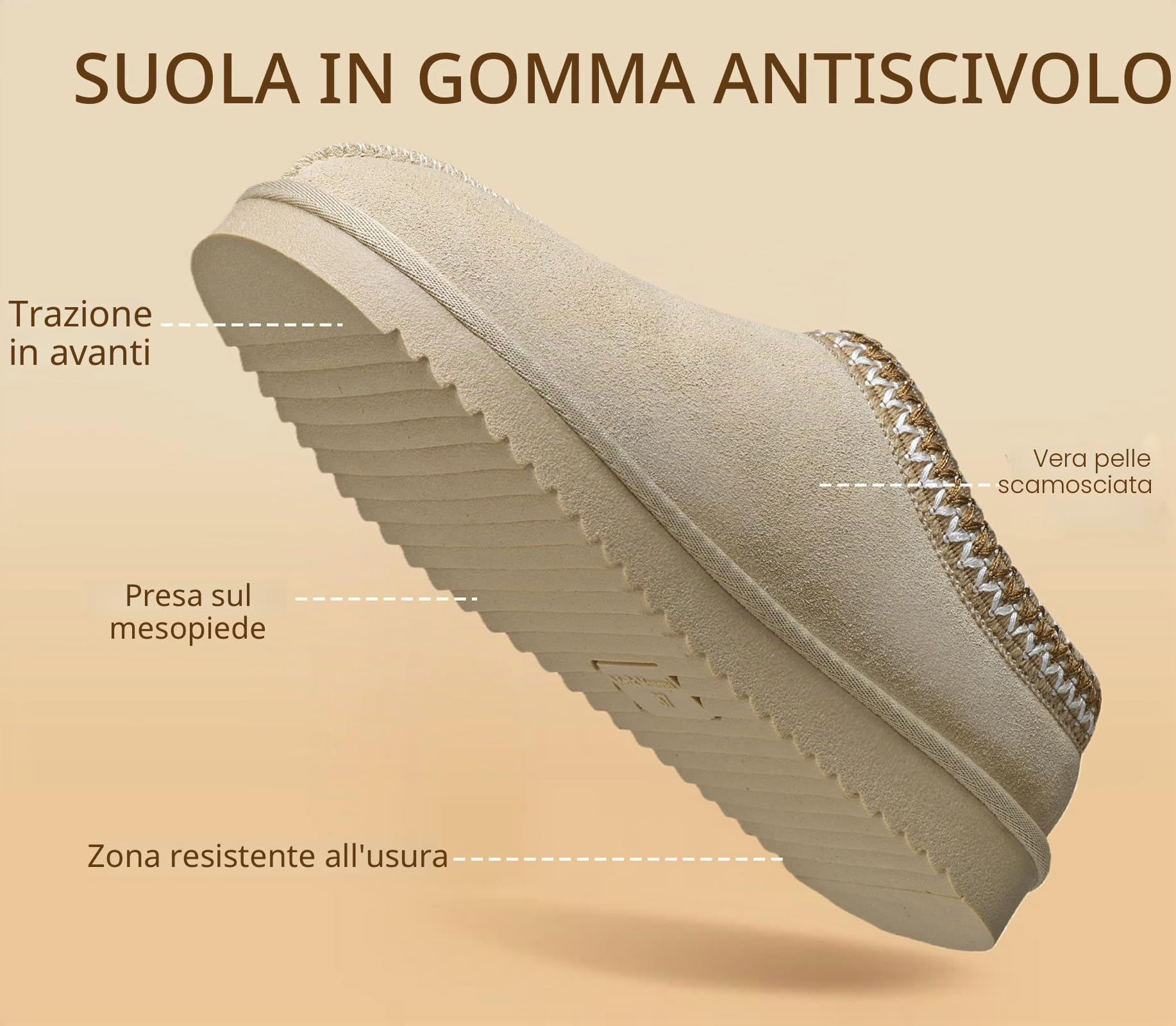 Meik Mangni Pantofole Donna Uomo Inverno Scarponi da Neve in Pelle Unisex-Adulto Caldi Ciabatte da Casa Antiscivolo,35-44 EU