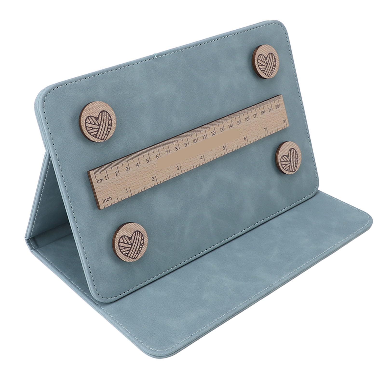Buachois Magnetic Pattern Holder,Chart Holder Knitting Tool Folding Mode Clip Creative Folding Chart Holder Utility Knitting Tool Accessories for Knitting Lovers (Blue)
