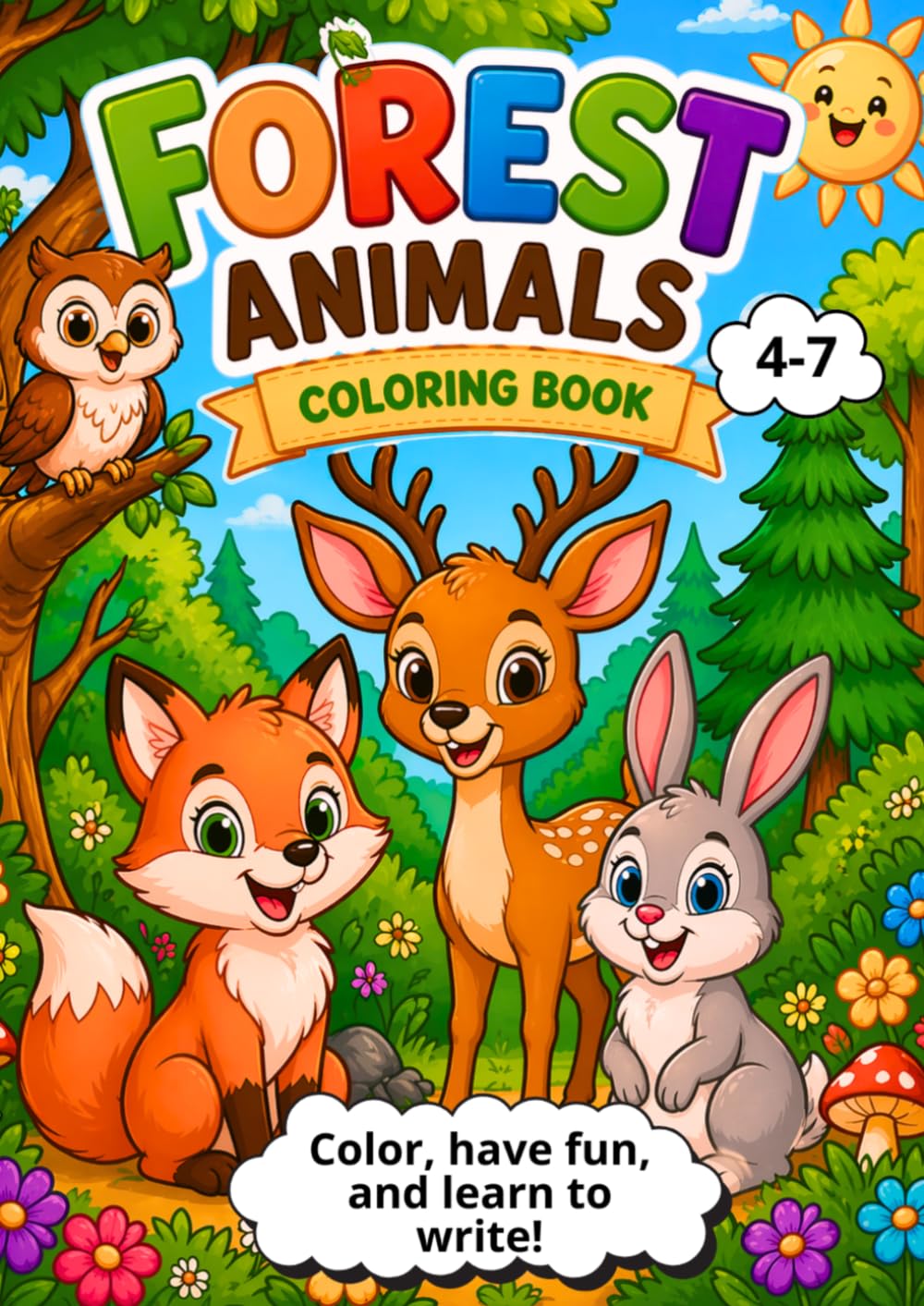 Coloring Book for kids: Forest Animals (Color with me)