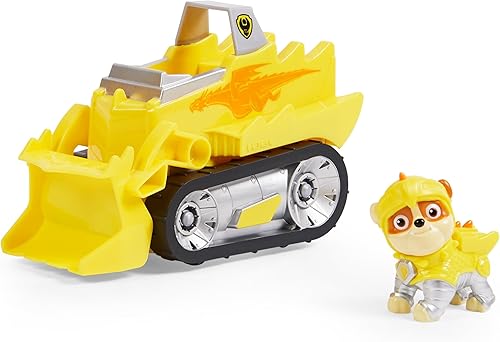 Paw Patrol, Rescue Knights Rubble - Coche de juguete transformable con figura de acción coleccionable, juguetes para niños a partir de 3 años