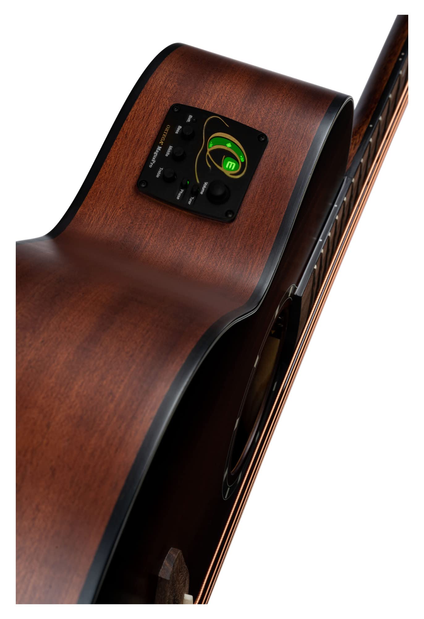 Ortega Guitars Deep Series E-Akustik Bass 4-Saitig - Fichte Braun | integrierter Preamp, Fichtendecke & Mahagoni-Korpus, Satin-Bourbon-Burst-Finish, mit Cutaway, D7CE-BFT-4