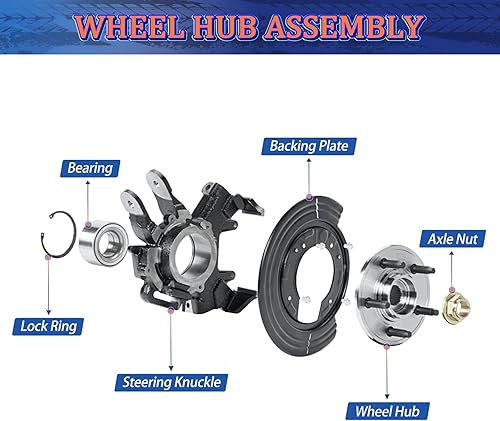 Miniatura 3 de Maxfavor 6 piezas de rodamiento y sello de rueda delantera para Chevrolet 1970 1971 1972 1973 1974 1975 1976 1977 1978 Camaro Base RS LT Rally 4.1L