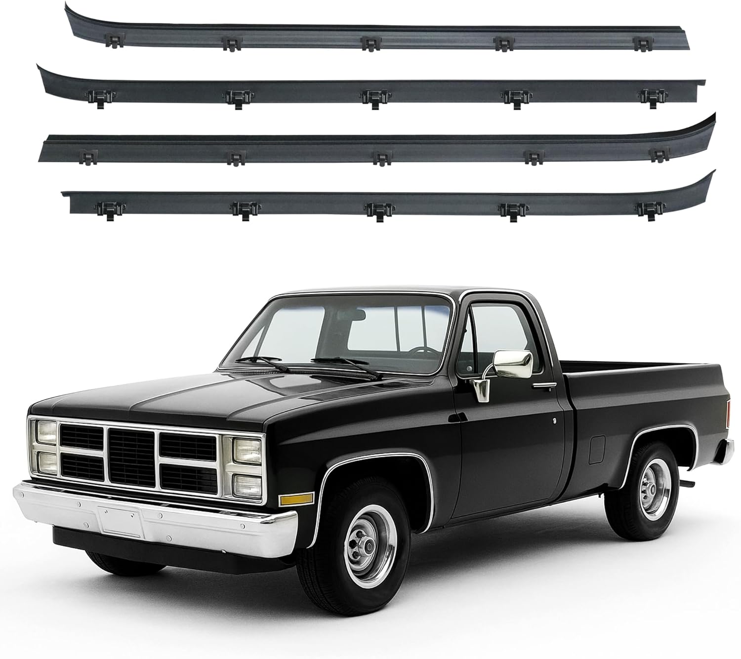 Car Window Weather Stripping Molding Trim Belt for GMC C1500 C2500 C3500 K1500 K2500 K3500 Jimmy Chevy C10 C20 C30 K10 K20 K30 Blazer Suburban V1500 R1500