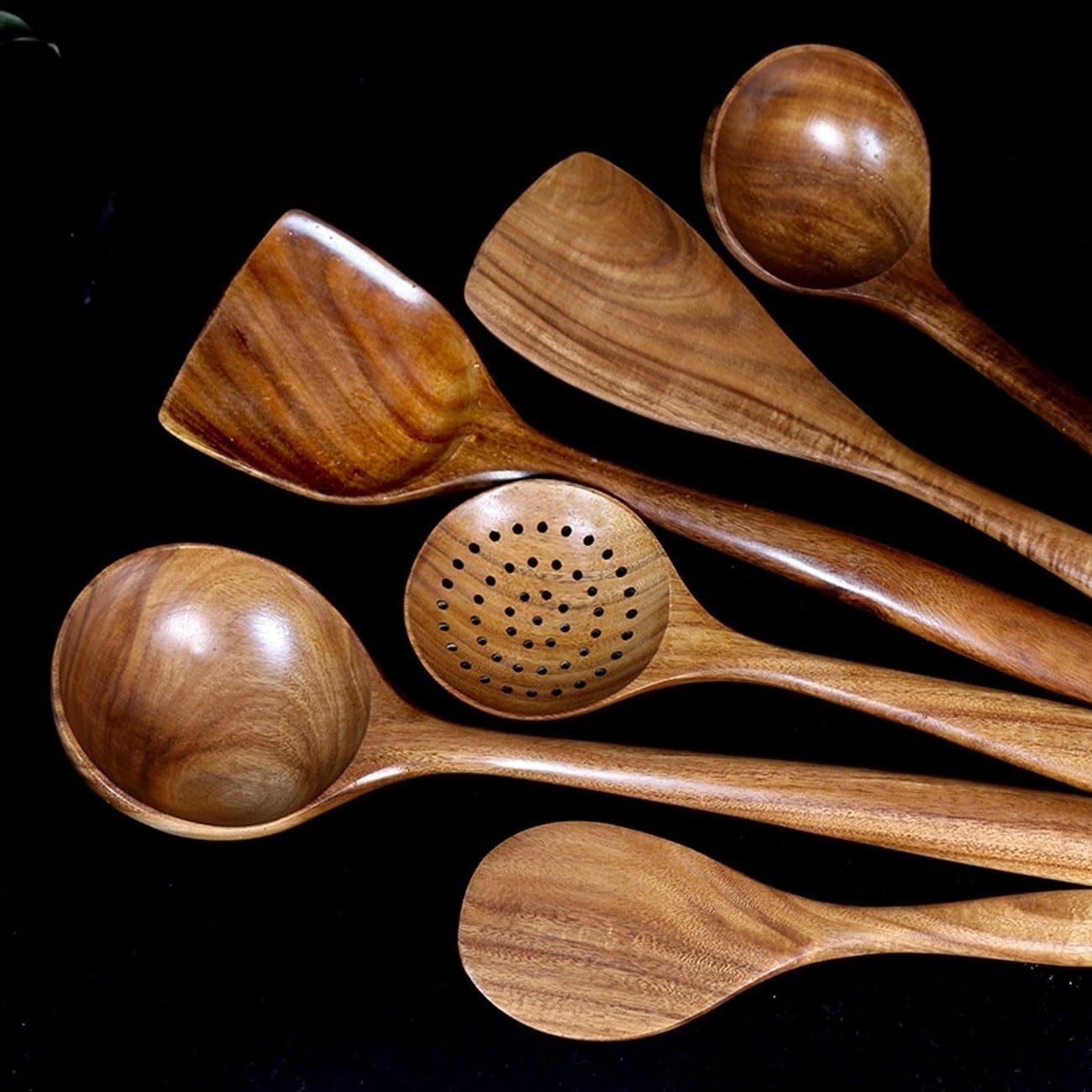 Kochlöffel, Spachtel, hölzerne Küchengeräte, Gadgets, Kochgeschirr, 3-teilige Set