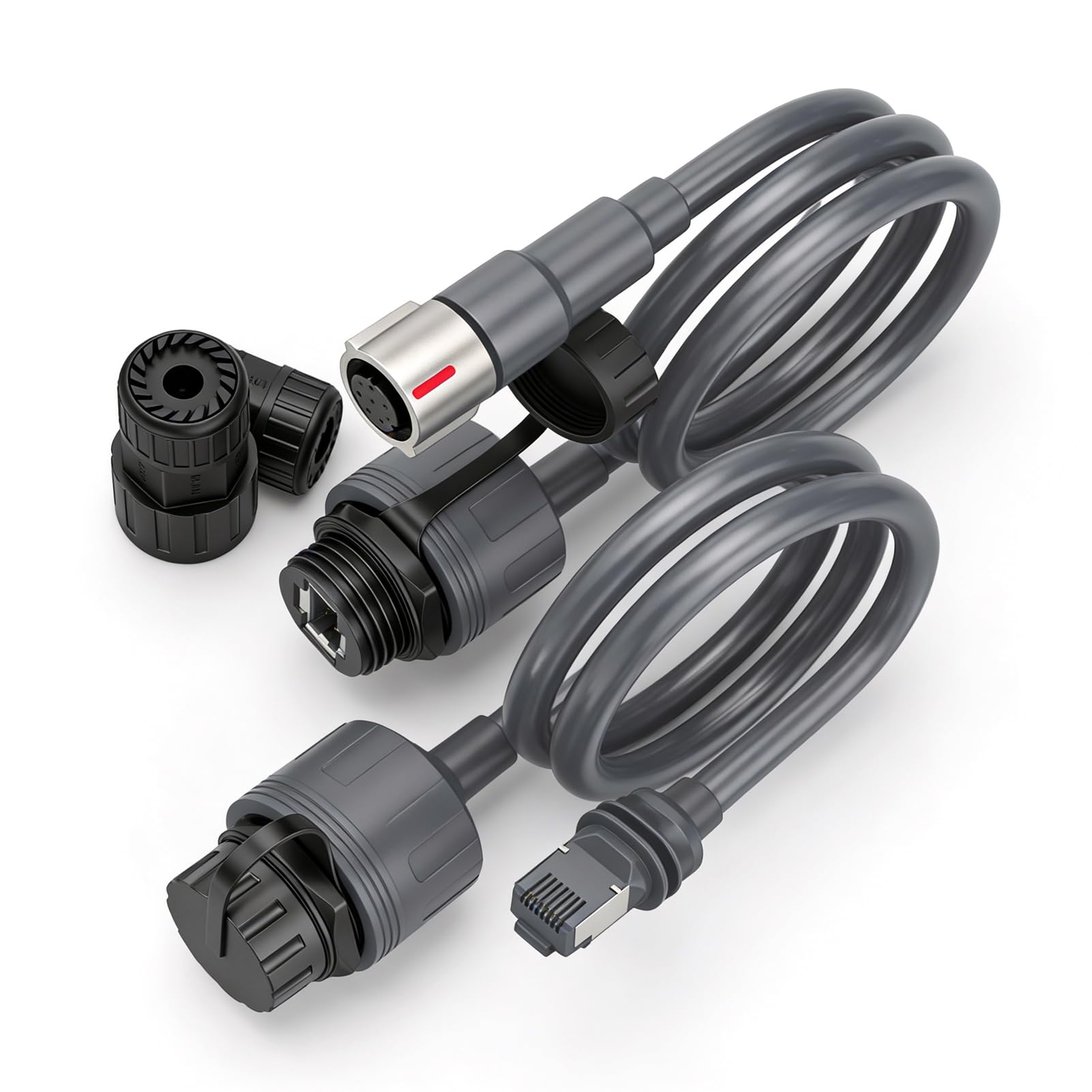 FTVOGUE Connecteur RJ45 Rectangulaire Satellite Haute Vitesse, Connecteur | IP68 étanche, plug and play, construction 23AWG, polyvalent