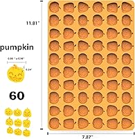 Vista 6 de Moldes de silicona de calabaza para dulces de Halloween, chocolate, gomitas y decoración de Halloween, molde de caramelo Jack O Lantern con raspador