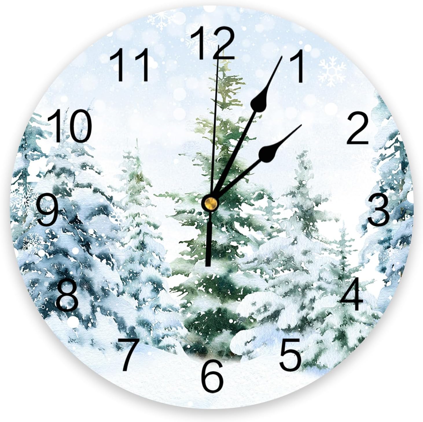 TOUBE Wall Clock 10 Inch Silent NonTicking, Christmas