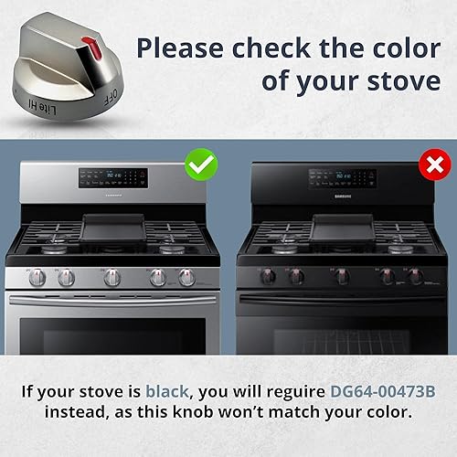 Miniatura 3 de DG64-00473A - Perillas de estufa de repuesto para cocina de gas Samsung, perilla de control para horno, piezas de quemador superior compatibles con