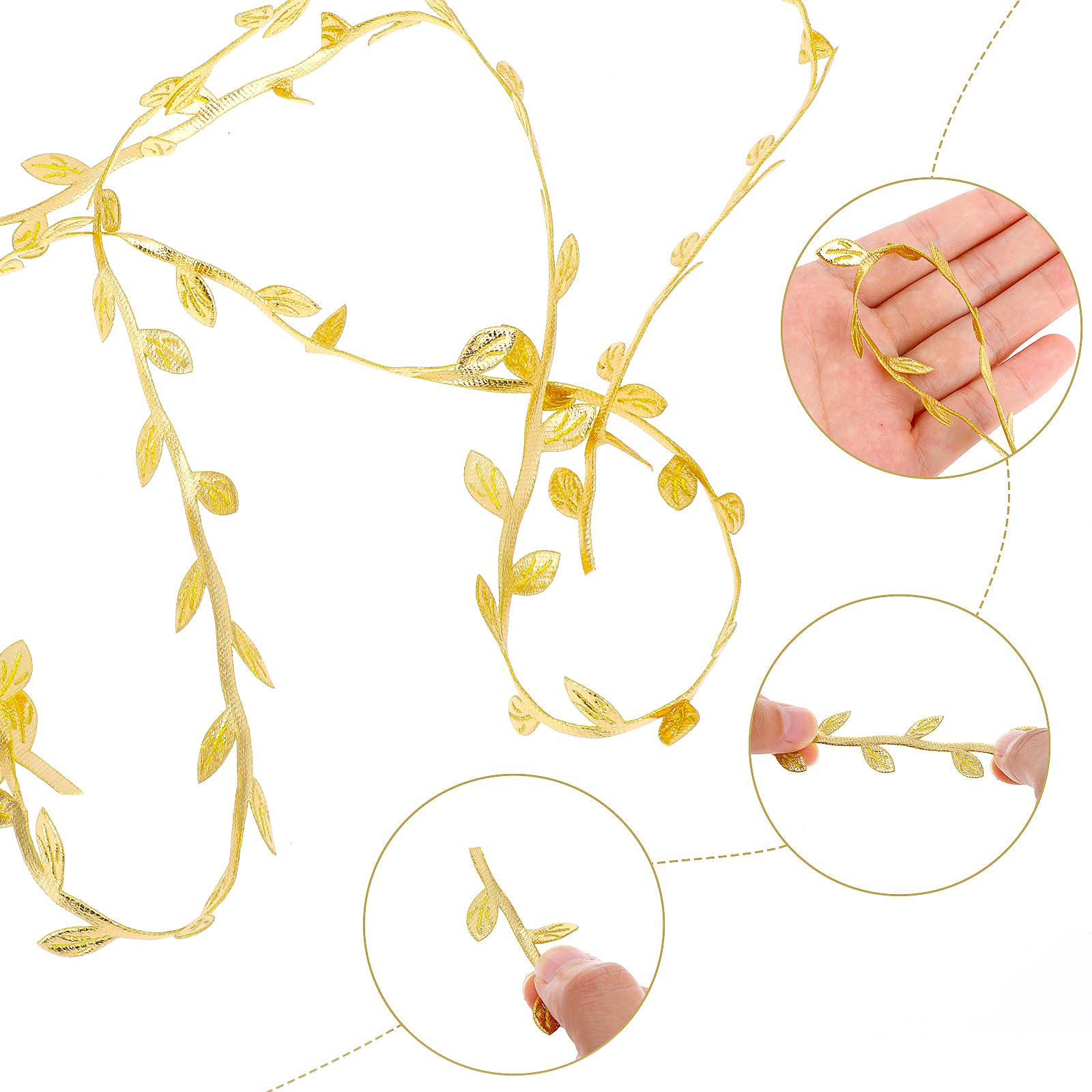 Gold-Blattband Geschenkband | 10 Meter X 4,5 Cm | Für DIY, Hochzeit, Weihnachten & Partydeko