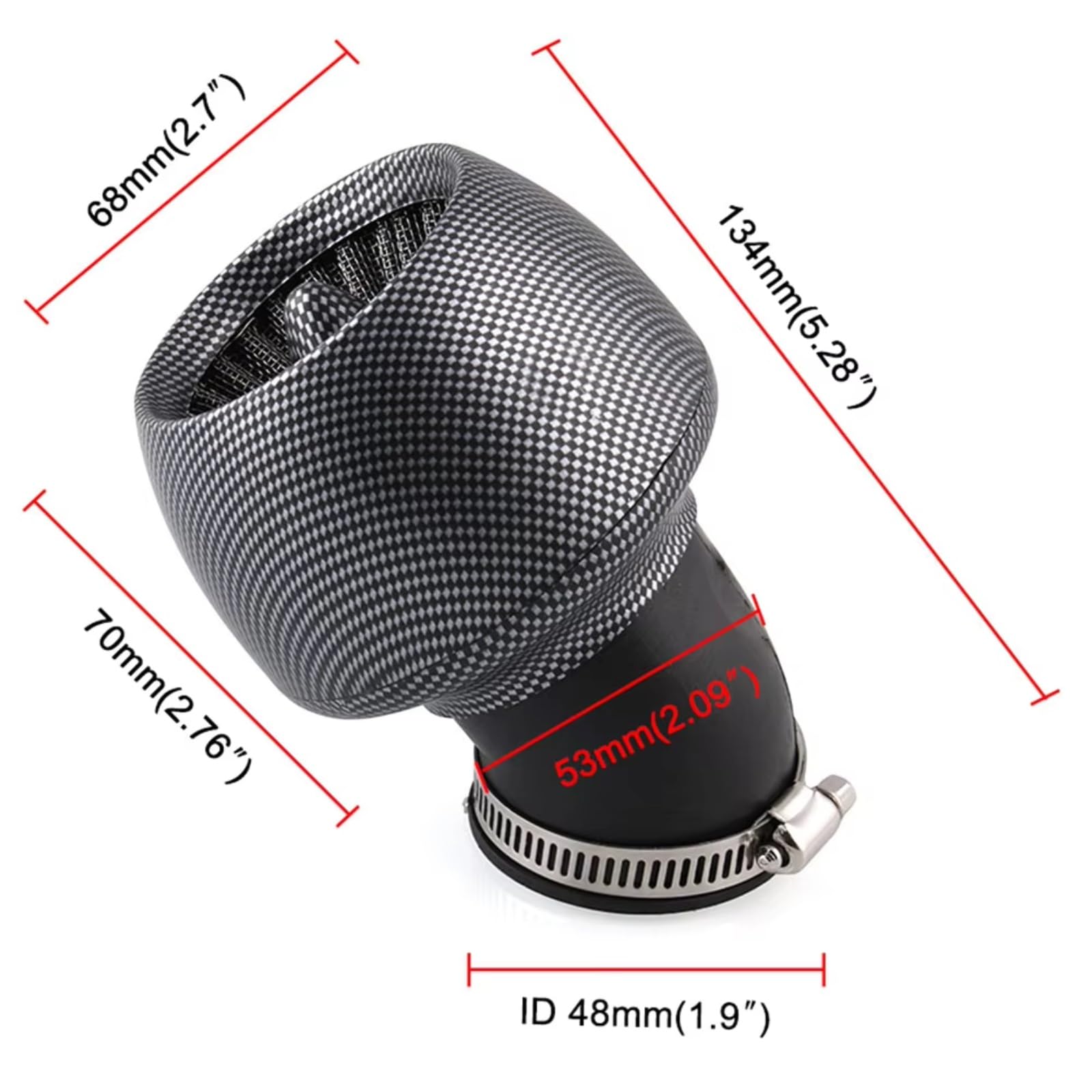Se Adapta Todos Los Filtros Aire Universales Motocicletas 28/35/42/48 Mm Ciclomotores,Scooters,Motos Vehículos Todo Terreno 50/200 Cc Aire Motocicleta Limpiador(28-48mm Universal)