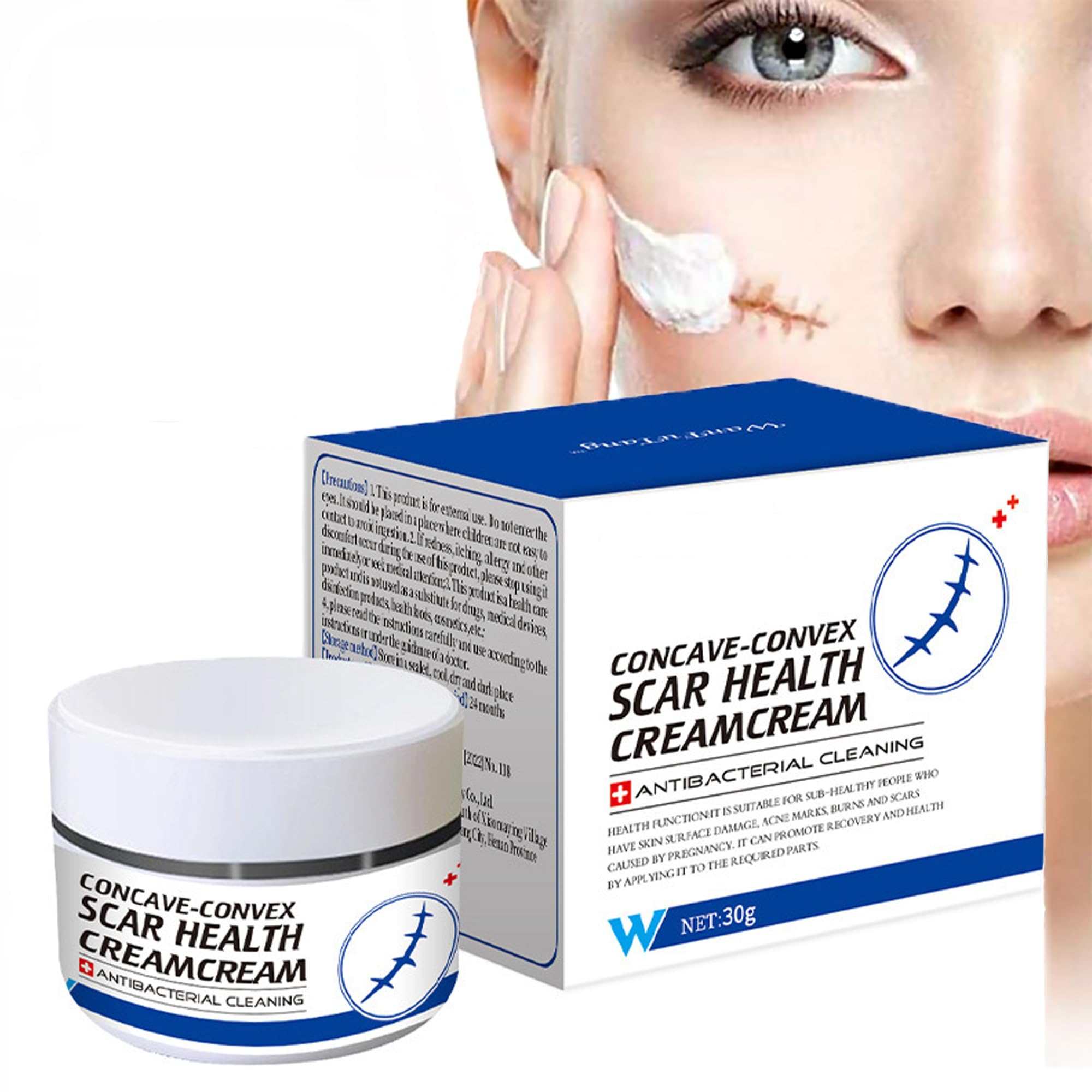 Azonee Scar Removal Cream, Skin Repair Treatment Cream for Old and New Scars, 30g Advanced Scar Removal Cream for Stretch Marks,Acne Scars, C-Section, Burns and Other Skin Scar