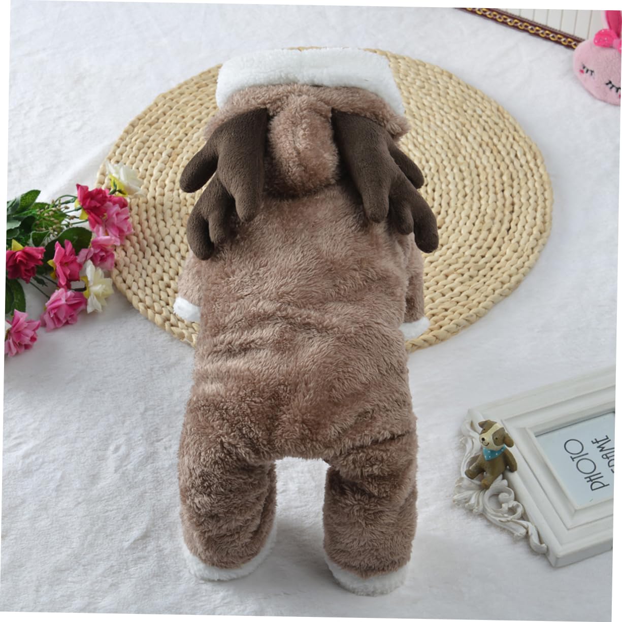 HMJGDHX 3 Pezzi Vestiti Natalizi per Cani Cappotto in Flanella di Alce per Animali Domestici Caldo Vestito Invernale per Occasioni di Feste per Cuccioli Vestiti Natalizi per Cani Cappotto di Flanella
