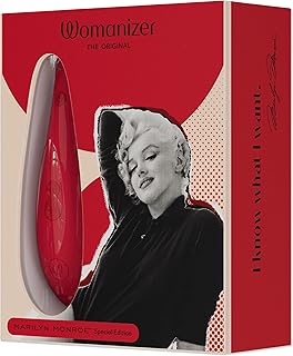 Womanizer Marilyn Monroe Sextoy Pleasure Air, Vibromasseur aspirant pour clitoris, Stimulateur clitoridien, Sextoy aspirant, Waterproof, Rechargeable - Vivid Red