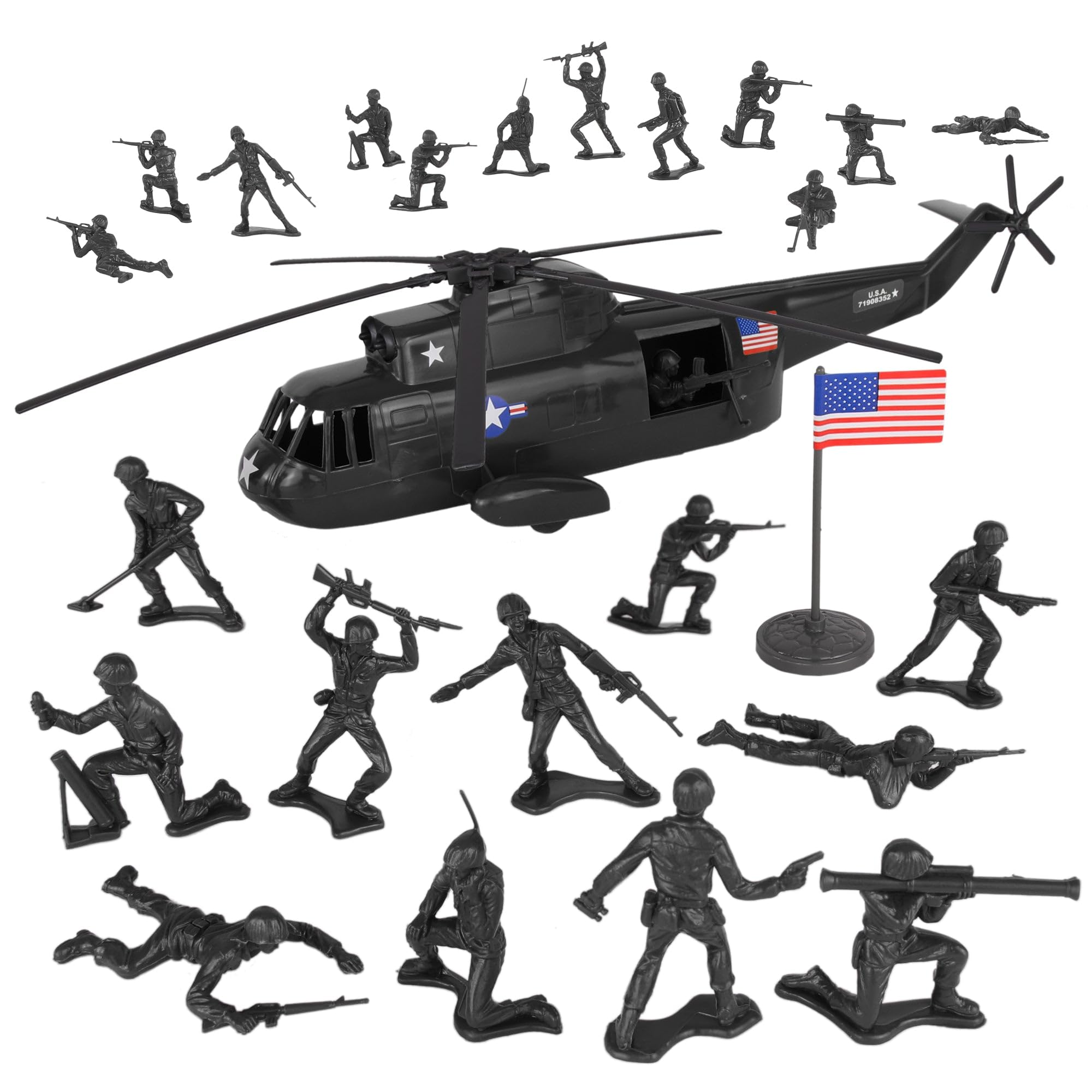 Amazon.com: TimMee Plastic Army Men Helicopter Playset - Black