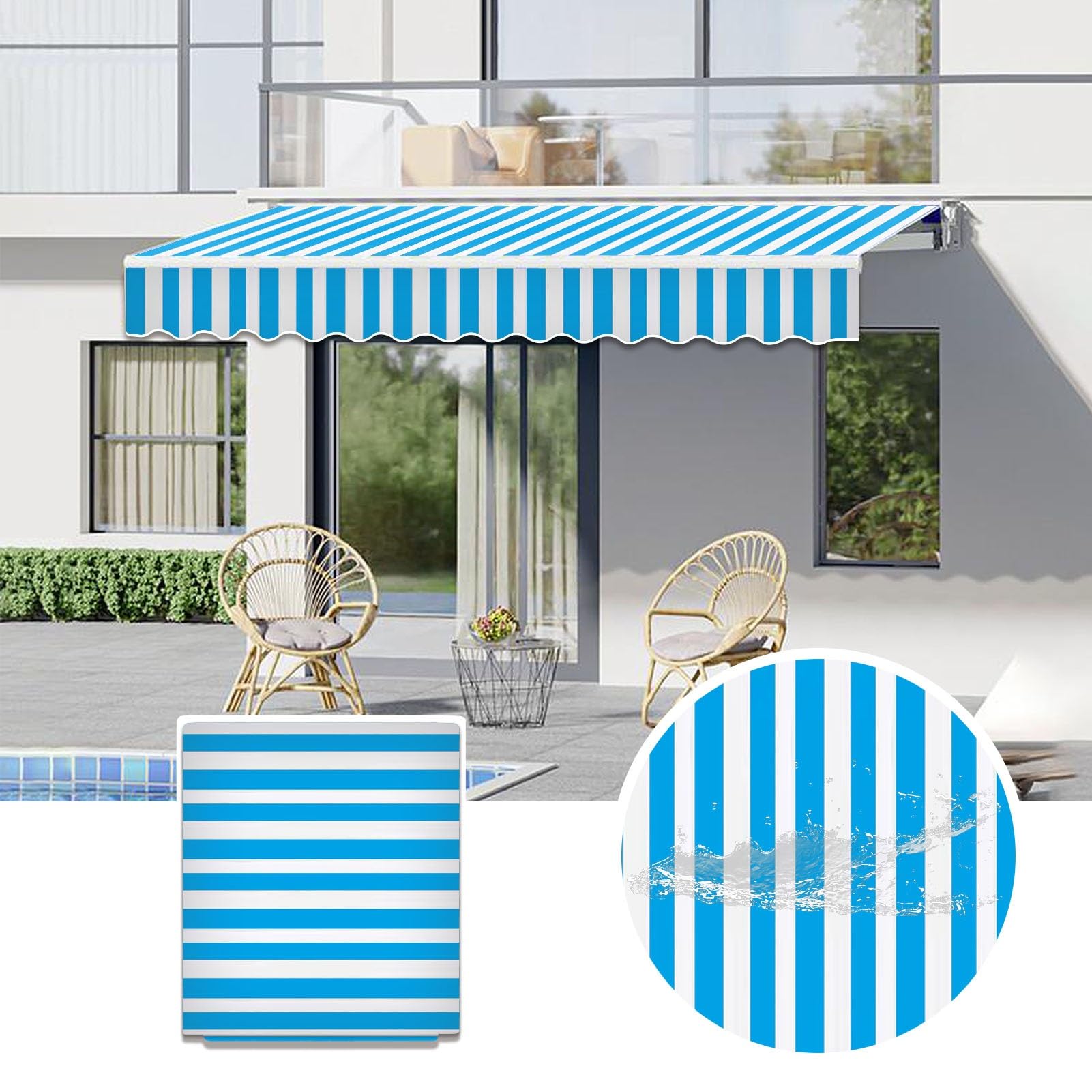 Toile pour auvent de terrasse 100% polyester pour une protection longue durée