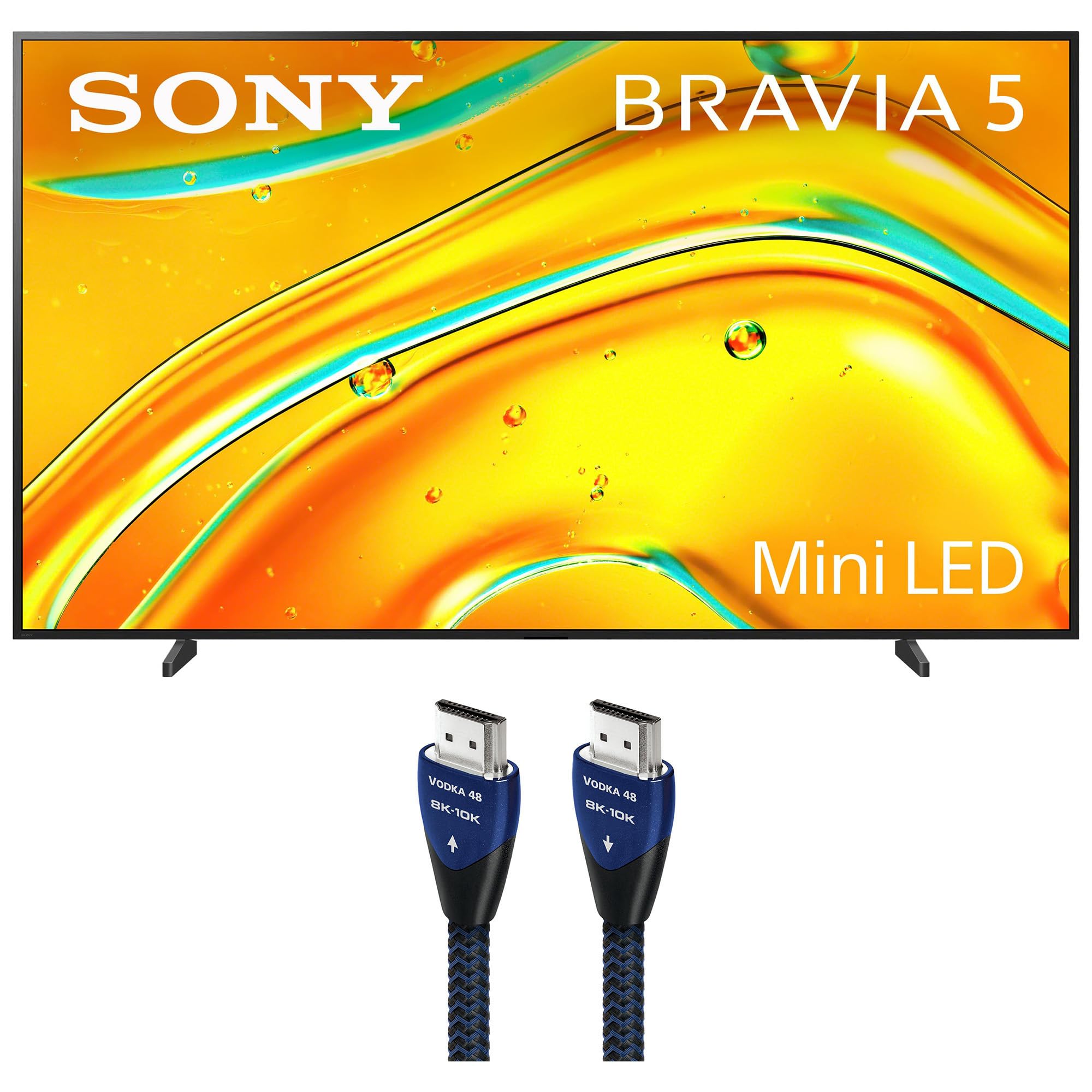Sony K98XR50 98 Inch Bravia Mini LED 4K HDR TV with an AudioQuest 2 25M 48Gbps Vodka HDMI