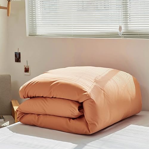 Miniatura 6 de Wellboo - Juego de edredón de tamaño King, ropa de cama de algodón de color melocotón, pomelo, naranja claro, coral y rosa, para mujeres y niñas,