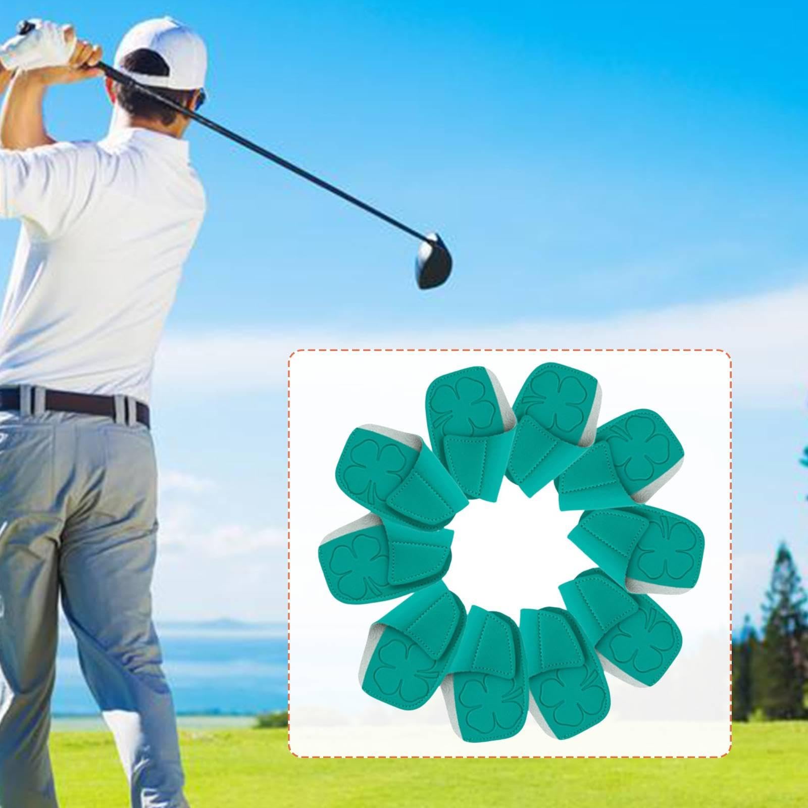 10 Piezas Cubiertas para Hierros de Golf Fundas Impermeables para Palos Mangas de PU Robusto Diseño Elegante Y Adecuadas para Regalo Gimnasio