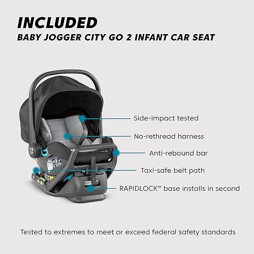 Miniatura 3 de Baby Jogger City Mini GT2 Sistema de viaje todo terreno  Incluye asiento de auto para bebé City GO 2, Color pizarra