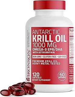 Antarctic Krill Oil 1000 mg with Astaxanthin, 120 Softgels (60 Servings)