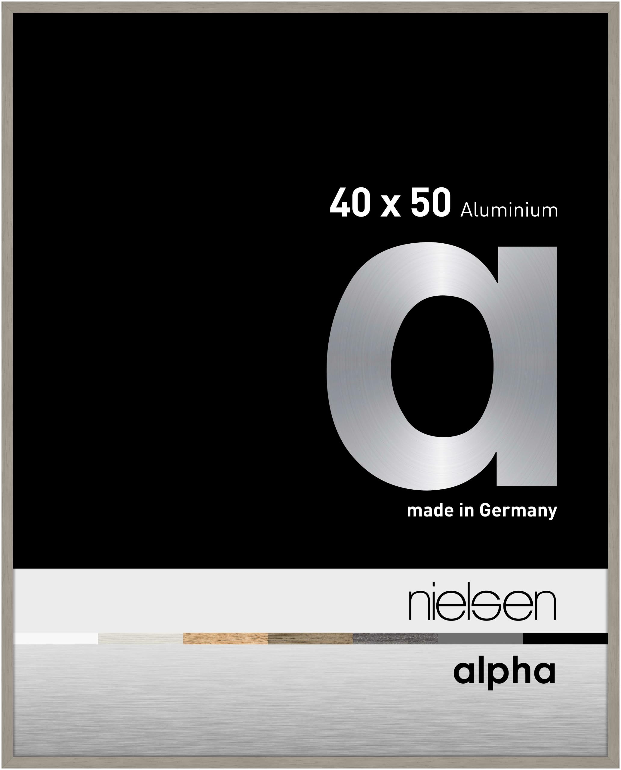 Nielsen Alpha Aluminium Picture Frame With Glass Front Neutral Size 40 X 50Cm