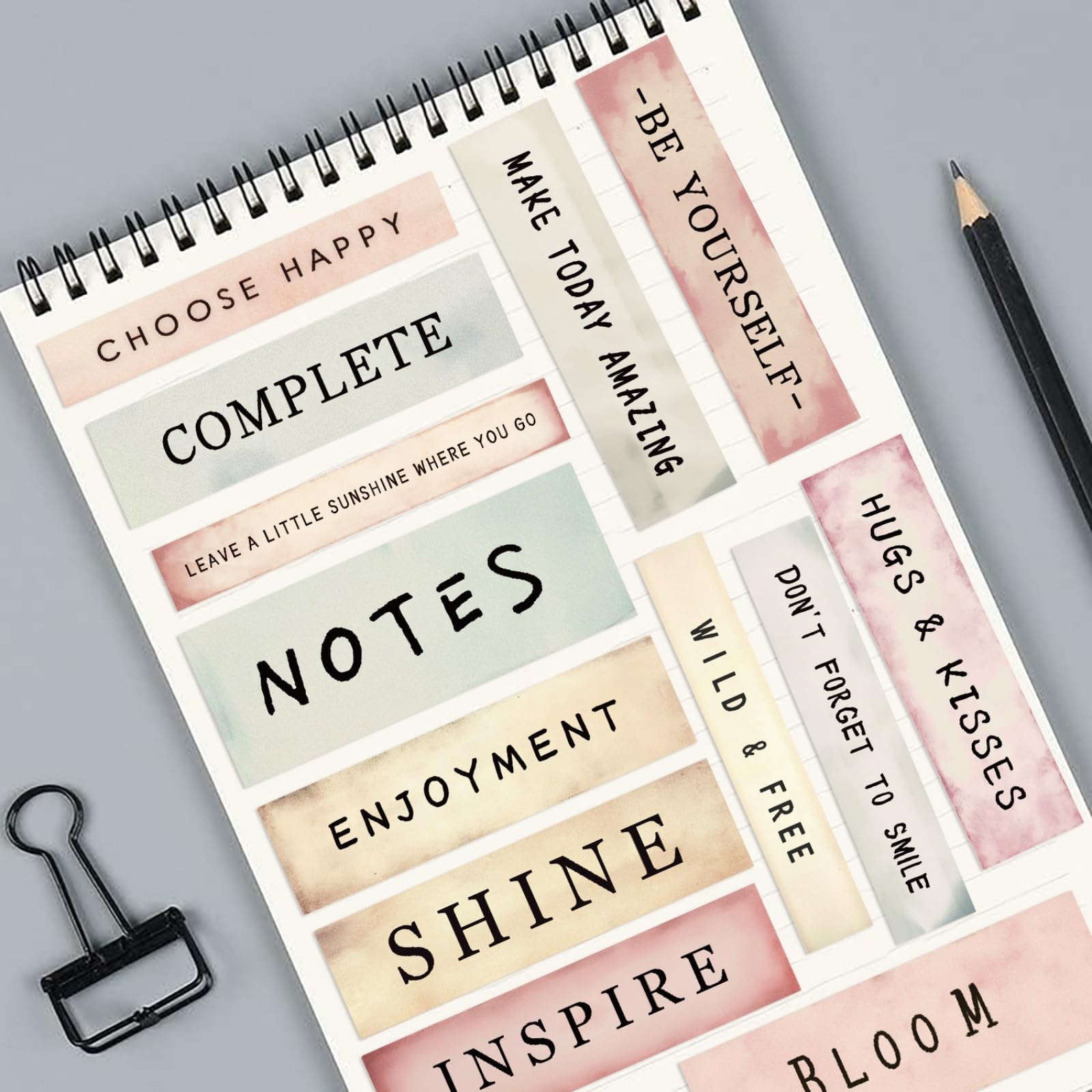 50 adesivi motivazionali con parole in stile boho, forniture per diario spazzatura motivazionale | Adesivi impermeabili per scrapbooking, progetti fai da te e biglietti