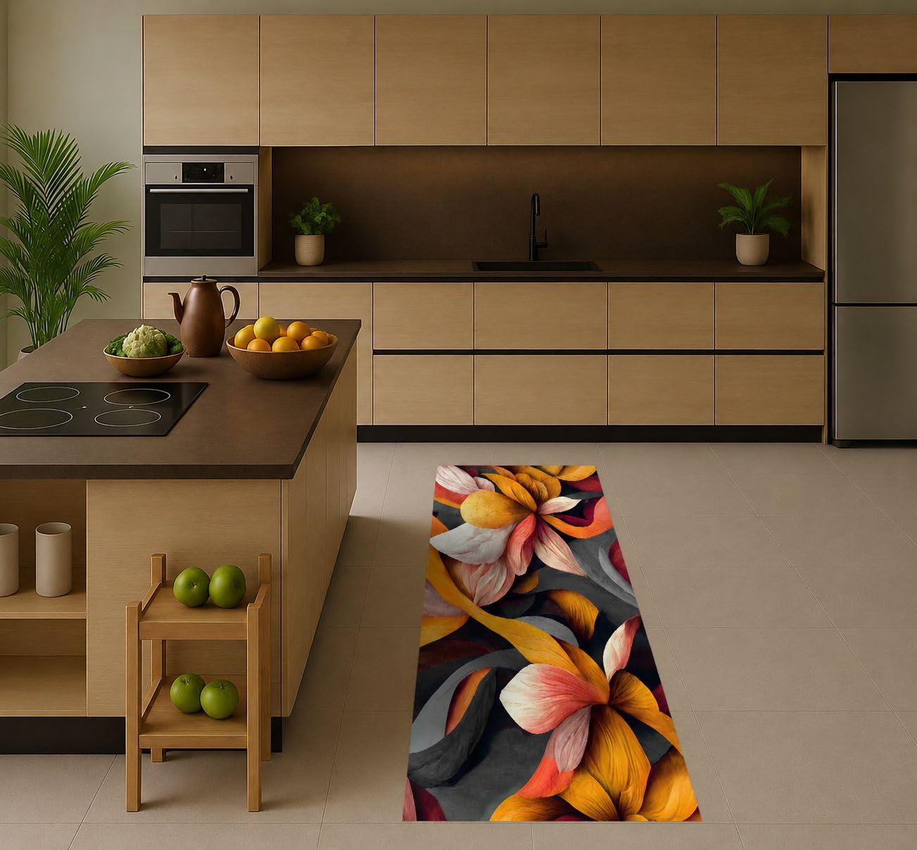 HMO HOME MY OWN Passatoia 50x300 cm Made in Italy in 100% Vinile, Aderente al Pavimento, Resistente e Facile da Pulire, Tappeto Multiuso per Cucina, Bagno, Ingresso e Corridoio