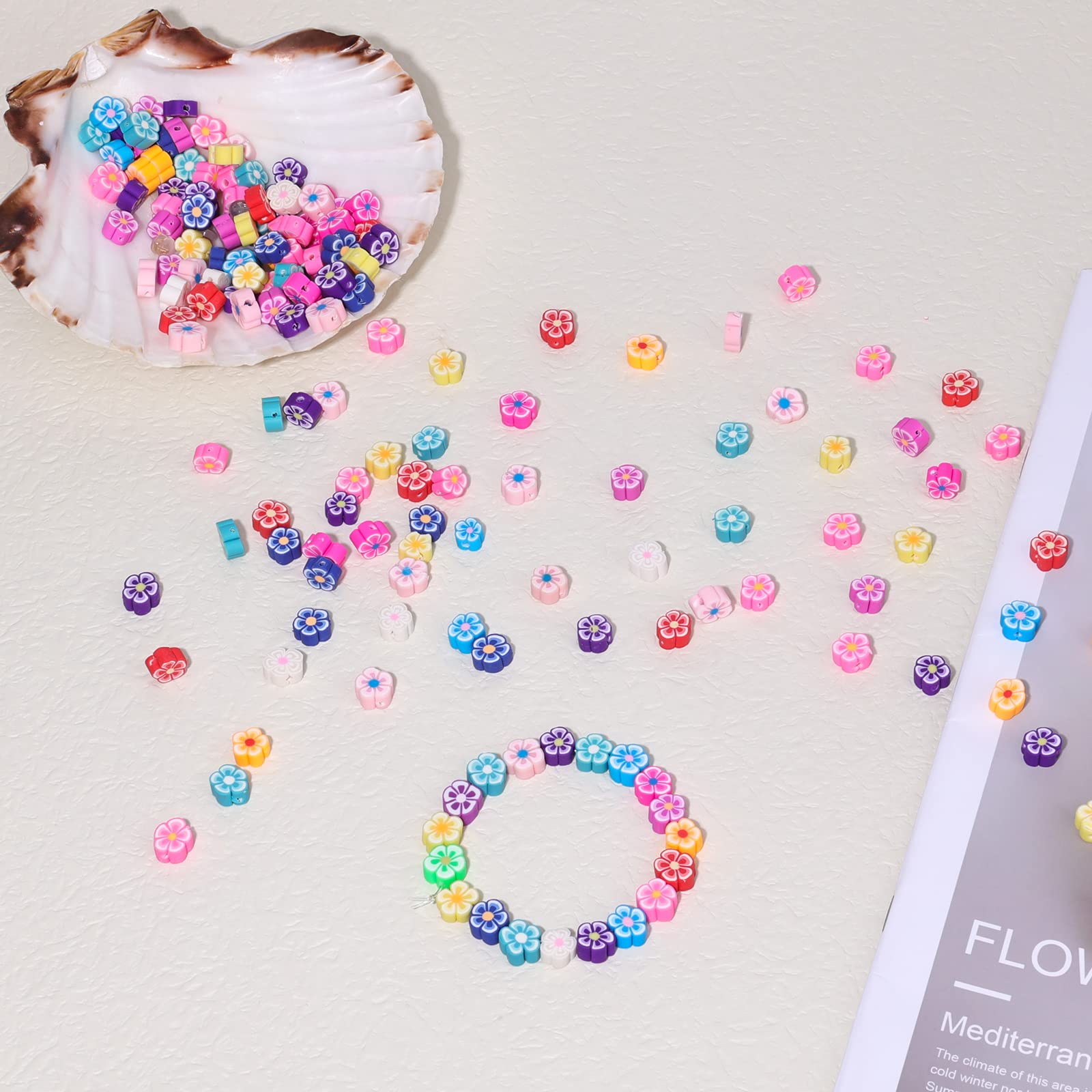 DAHI 150 Perline Fiore In Argilla Polimerica – 10 Mm – Fai Da Te Gioielli Bracciali E Collane – Colorate - 6