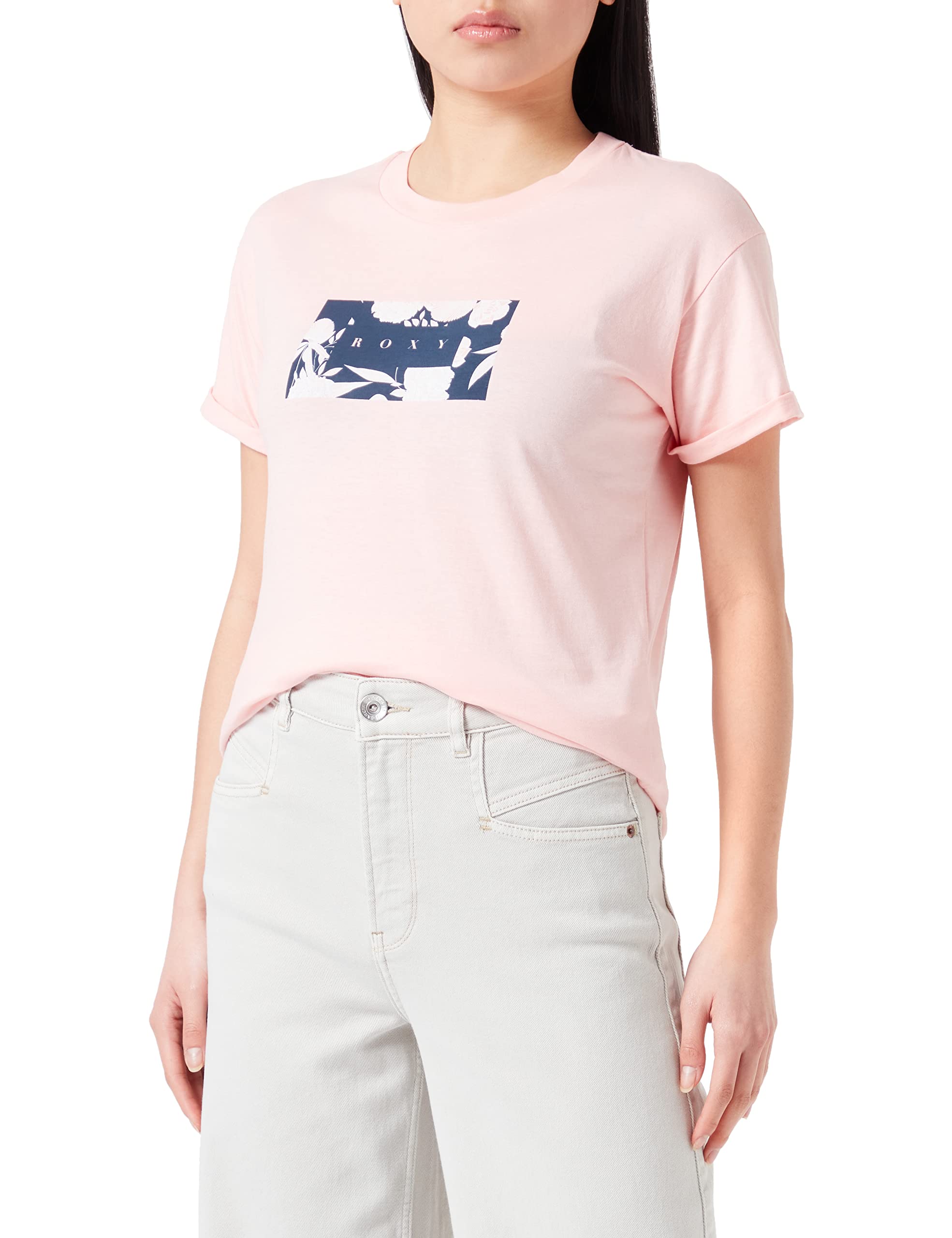 Roxy Young Women Sparkle Evening Flowers Square T-Shirt, Blossom, L EU