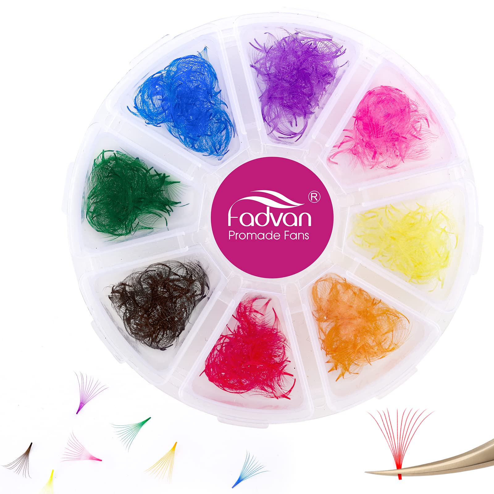 500 Colored Lash Extensions D Curl Premade Fans Eyelash Extensions Color Lashes Extension Premade Lash Fans Thin Pre Made Volume Lashes Pointed Base (10D-0.07D, 15mm)