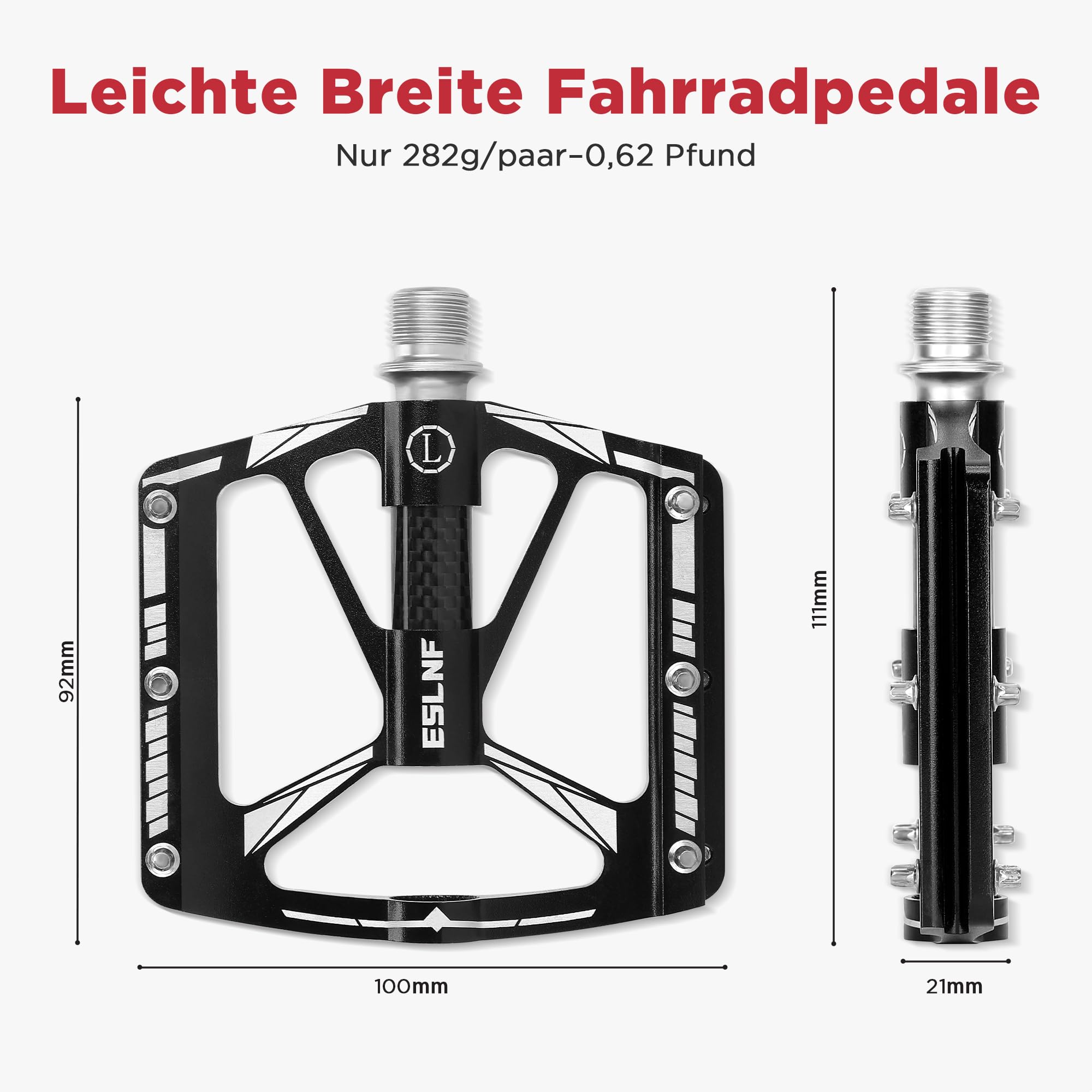 WILDKEN Fahrradpedale Flat Pedale MTB Leicht 9/16 Zoll CNC Aluminium Pedale