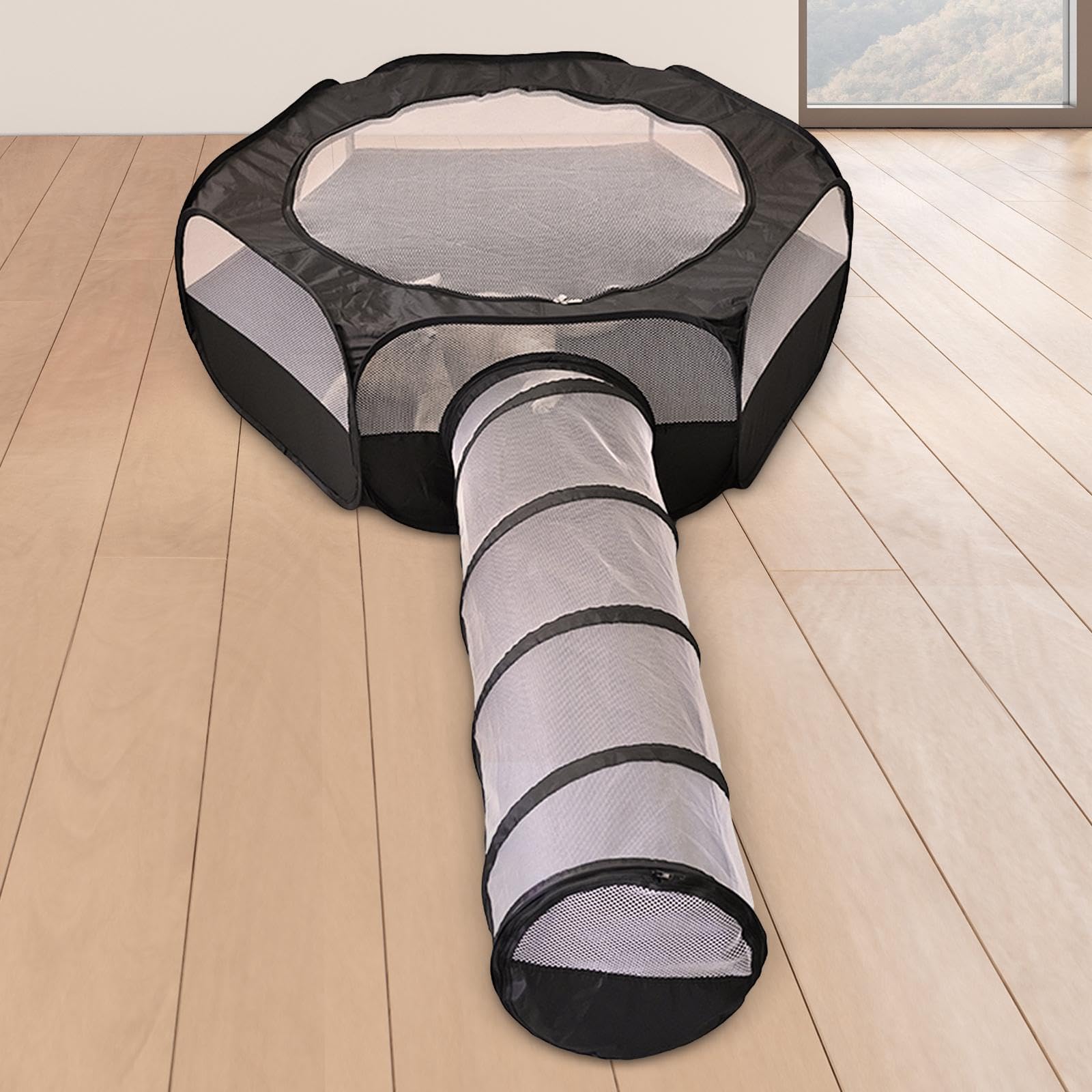 Tunnel de Jeu Extérieur pour Chats, Tente et Tunnel de Jeu, Maison D'extérieur Universelle pour Chats D'intérieur, Maison de Jeu Pliable pour