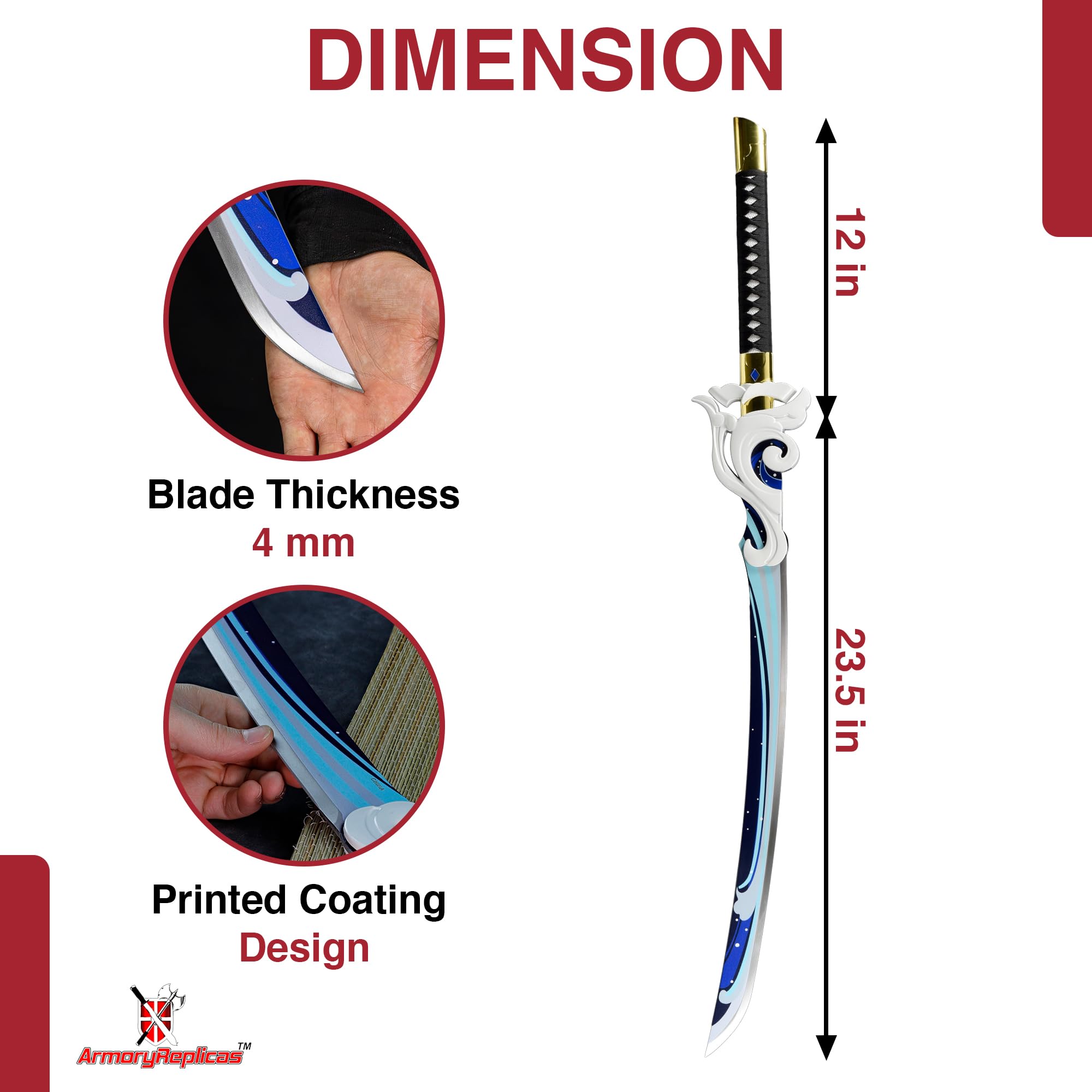 Armory Replicas Fantasy Sword - Stainless Steel Collectible With Scabbard 50-inch