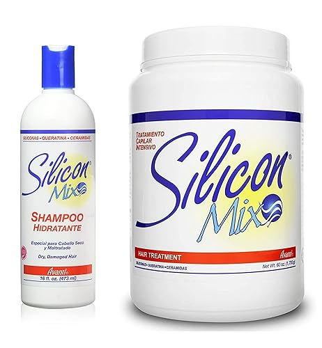 Silicon Mix Champú Hidratante 16 Oz y Tratamiento Profundo Cabello 60 Oz Combo por Silicon Mix