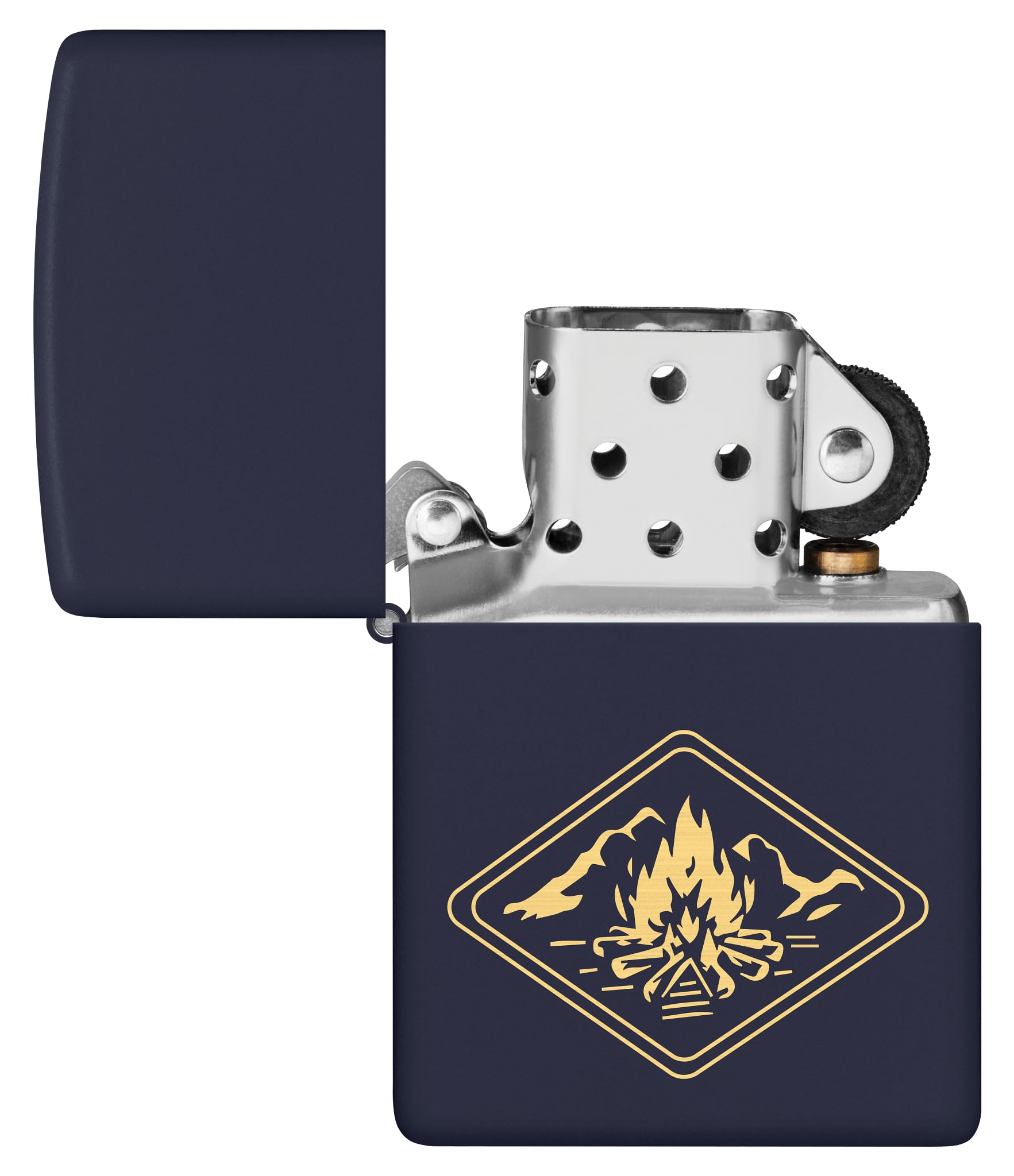 Zippo Campfire Zapalniczka Sztormowa, Grawerowanie Laserowe, Wielokrotnego Użytku, do Napełniania, Wiatroodporna Konstrukcja, Pudełko na Prezent, Wykonano w USA, Kolor Granatowy Matowy (Navy Matte)