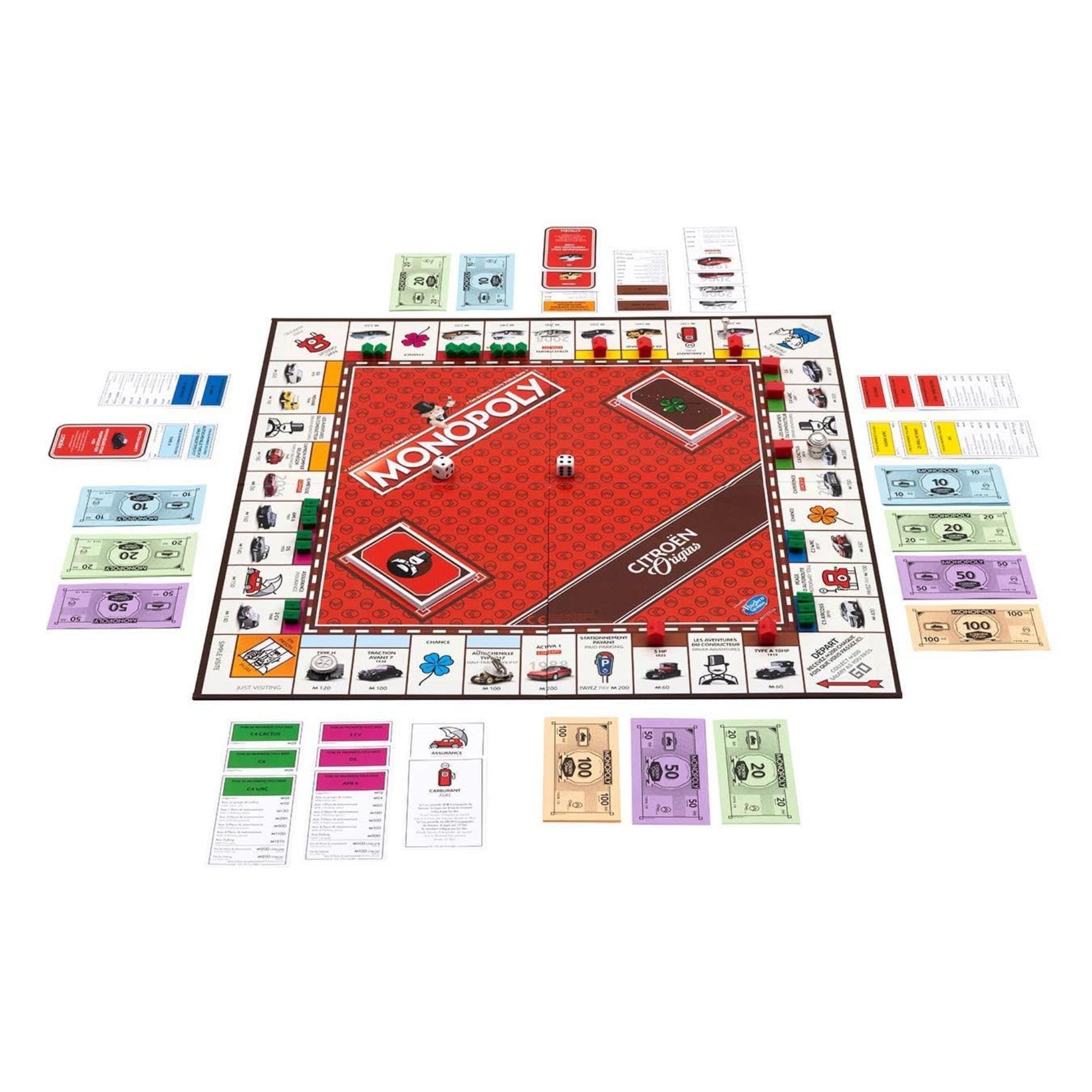 Citroën - Monopoly - Modèle Centenaire Édition Bilingue Français Anglais - Jeu de Société Collector Famille - Idée Cadeau pour Fans de Voitures - Produit Officiel de la Marque